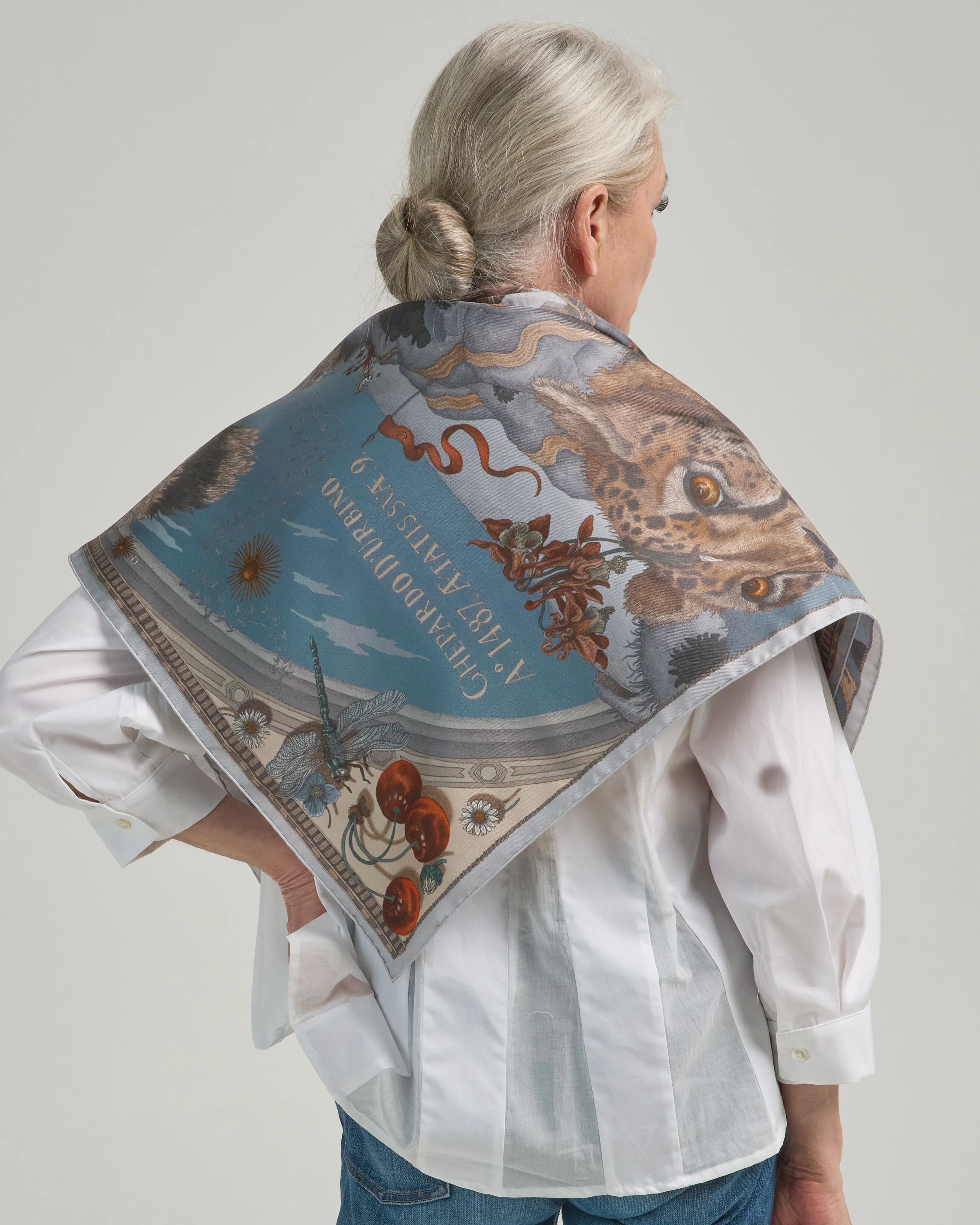 the medici cheetah silk twill square scarf - Image 2