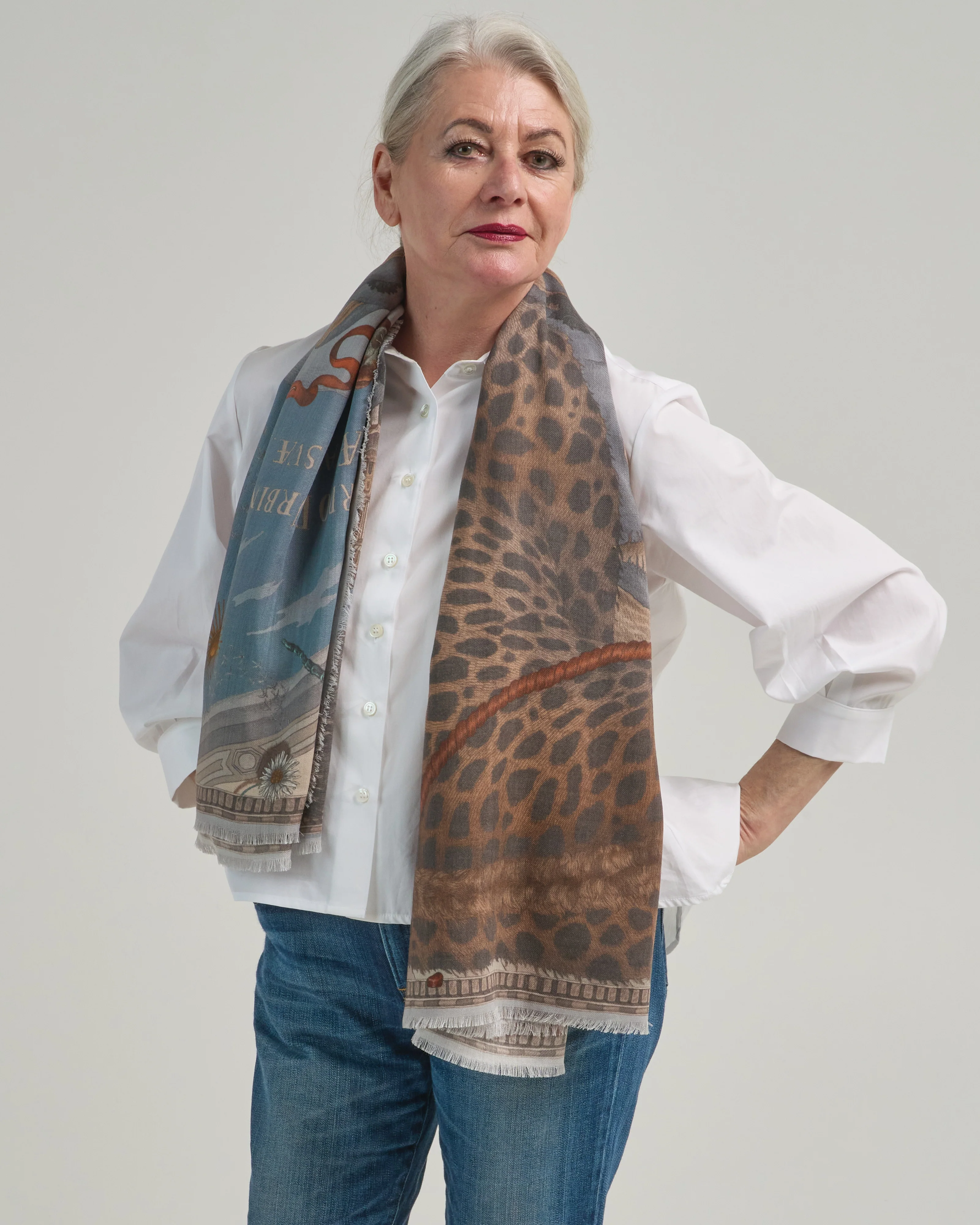 the medici cheetah wool/silk square scarf - Image 2