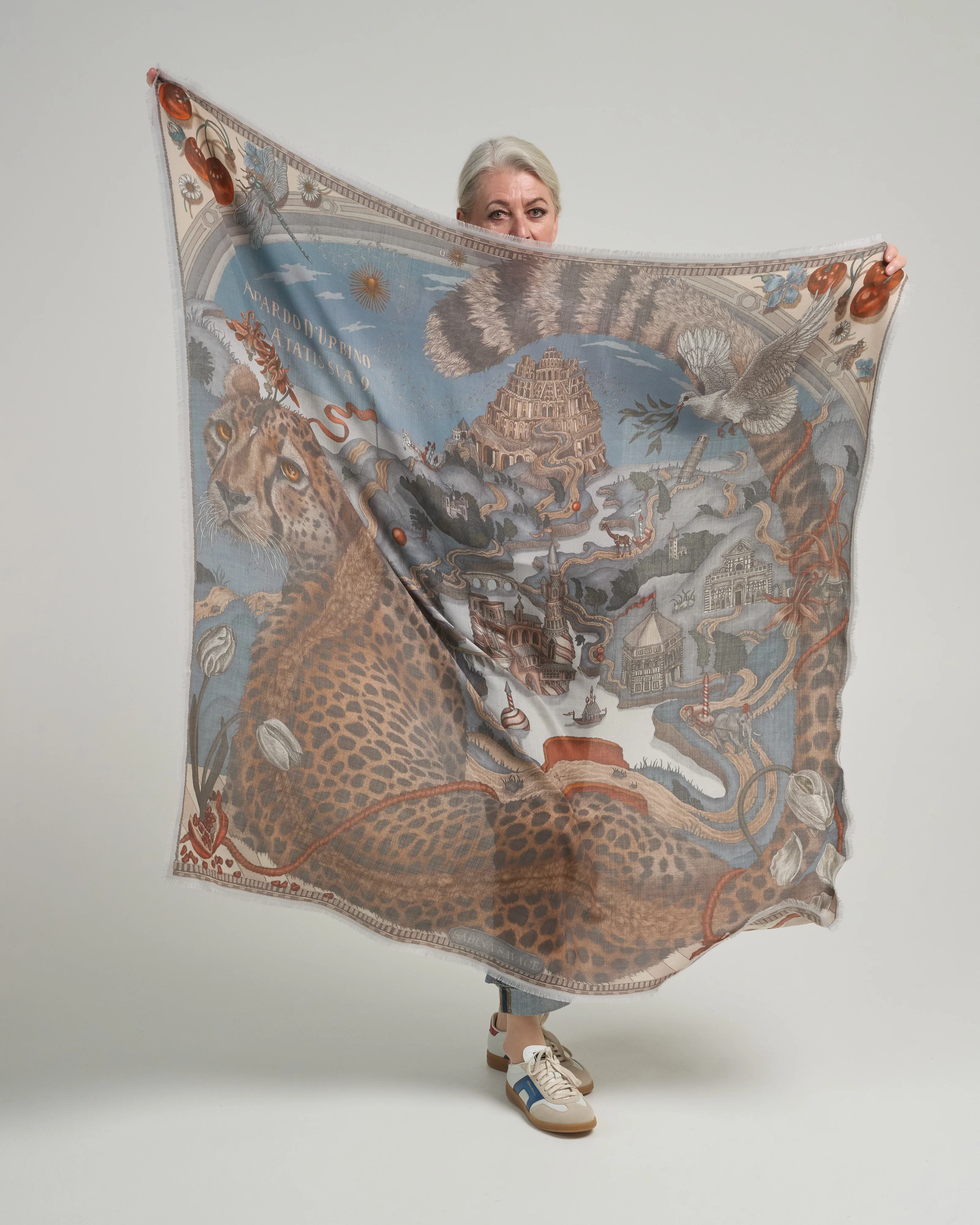 the medici cheetah wool/silk square scarf - Image 3