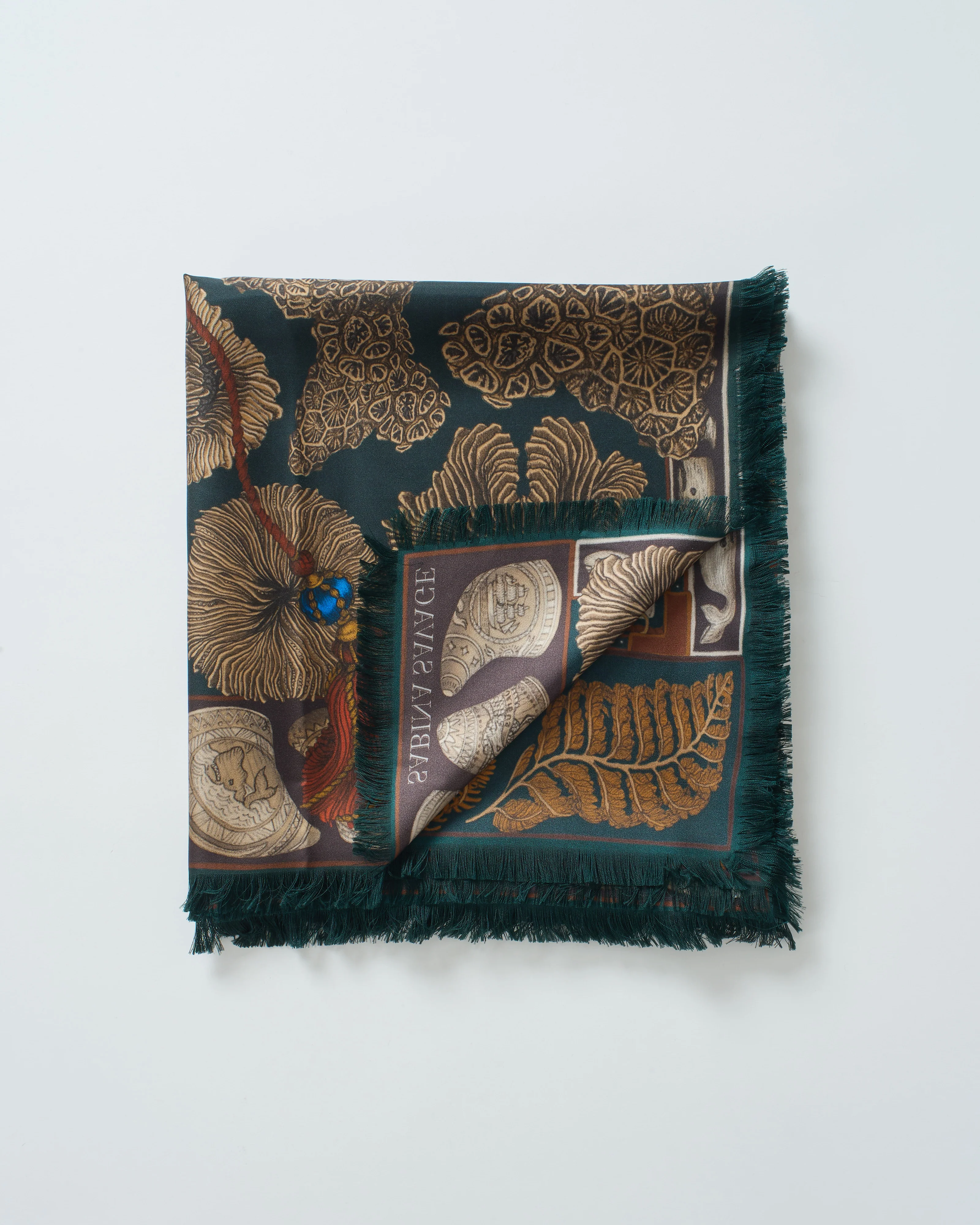 the scrimshaw skeleton silk twill large rectangular scarf - Image 3