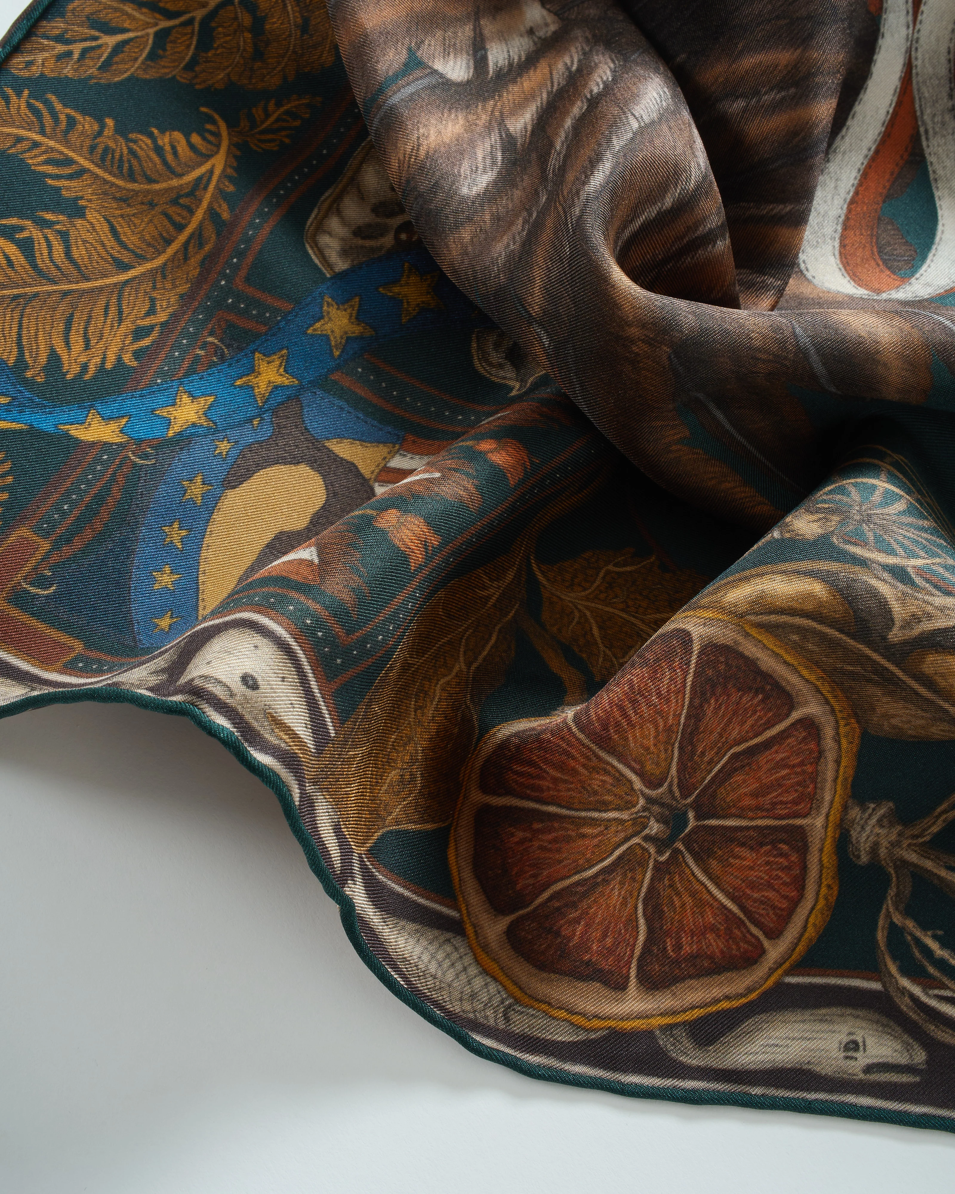 the scrimshaw skeleton silk twill square scarf - Image 3