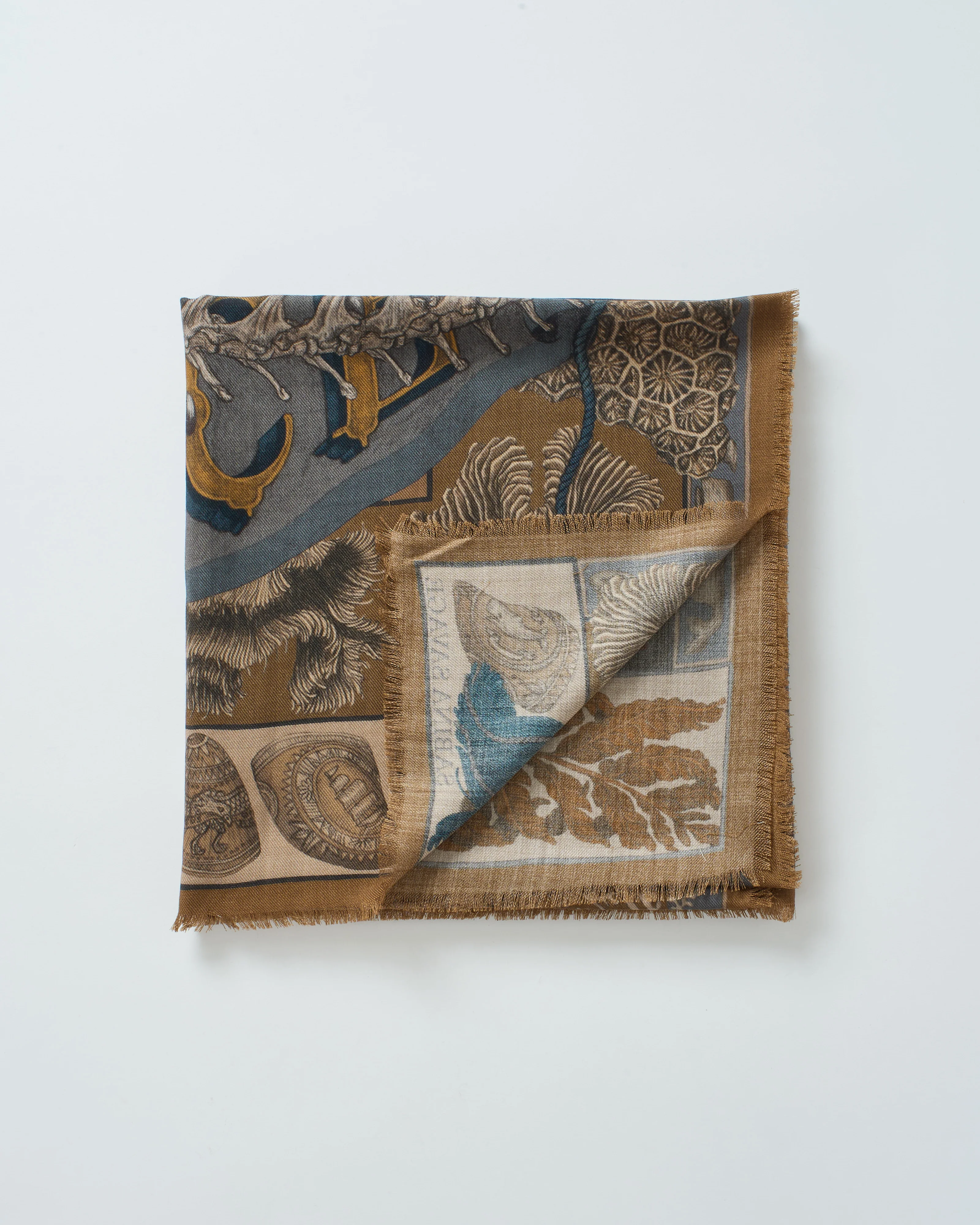 the scrimshaw skeleton wool/silk square scarf - Image 2