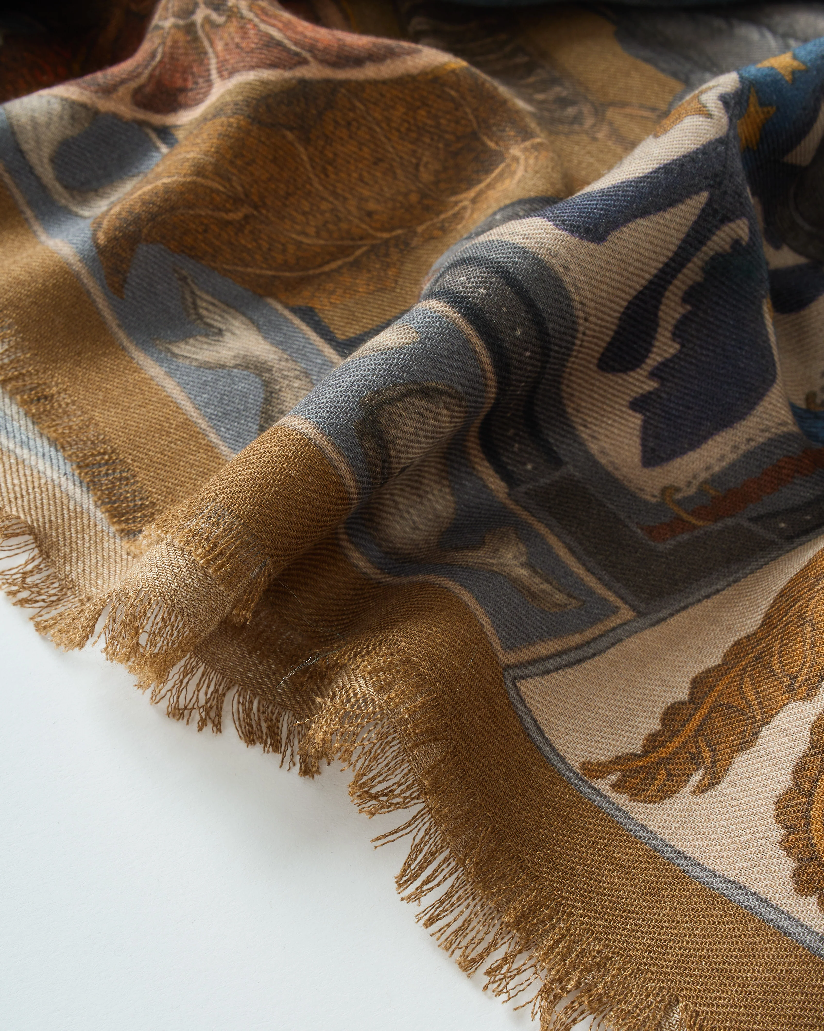 the scrimshaw skeleton wool/silk square scarf - Image 3