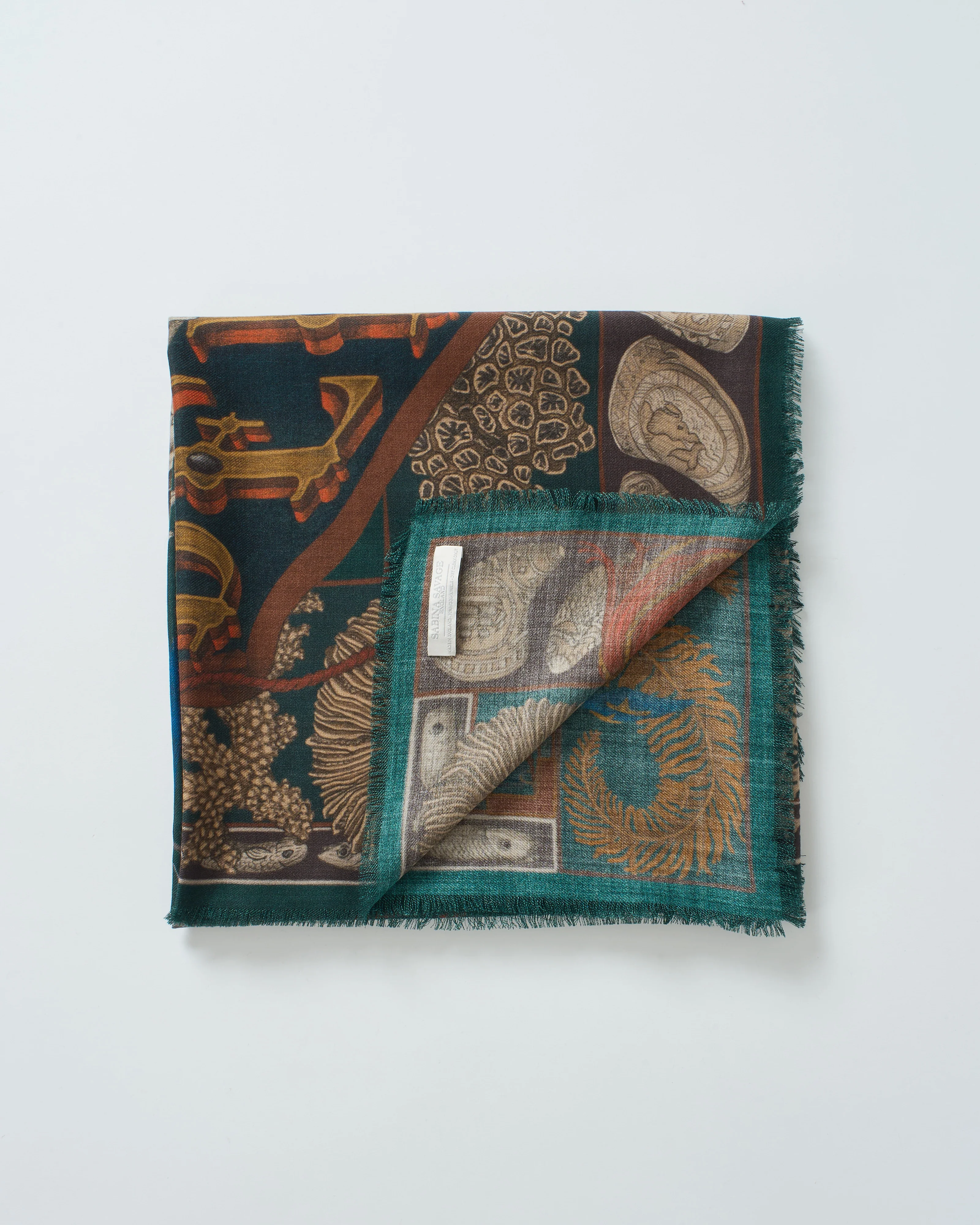 the scrimshaw skeleton wool/silk square scarf - Image 2