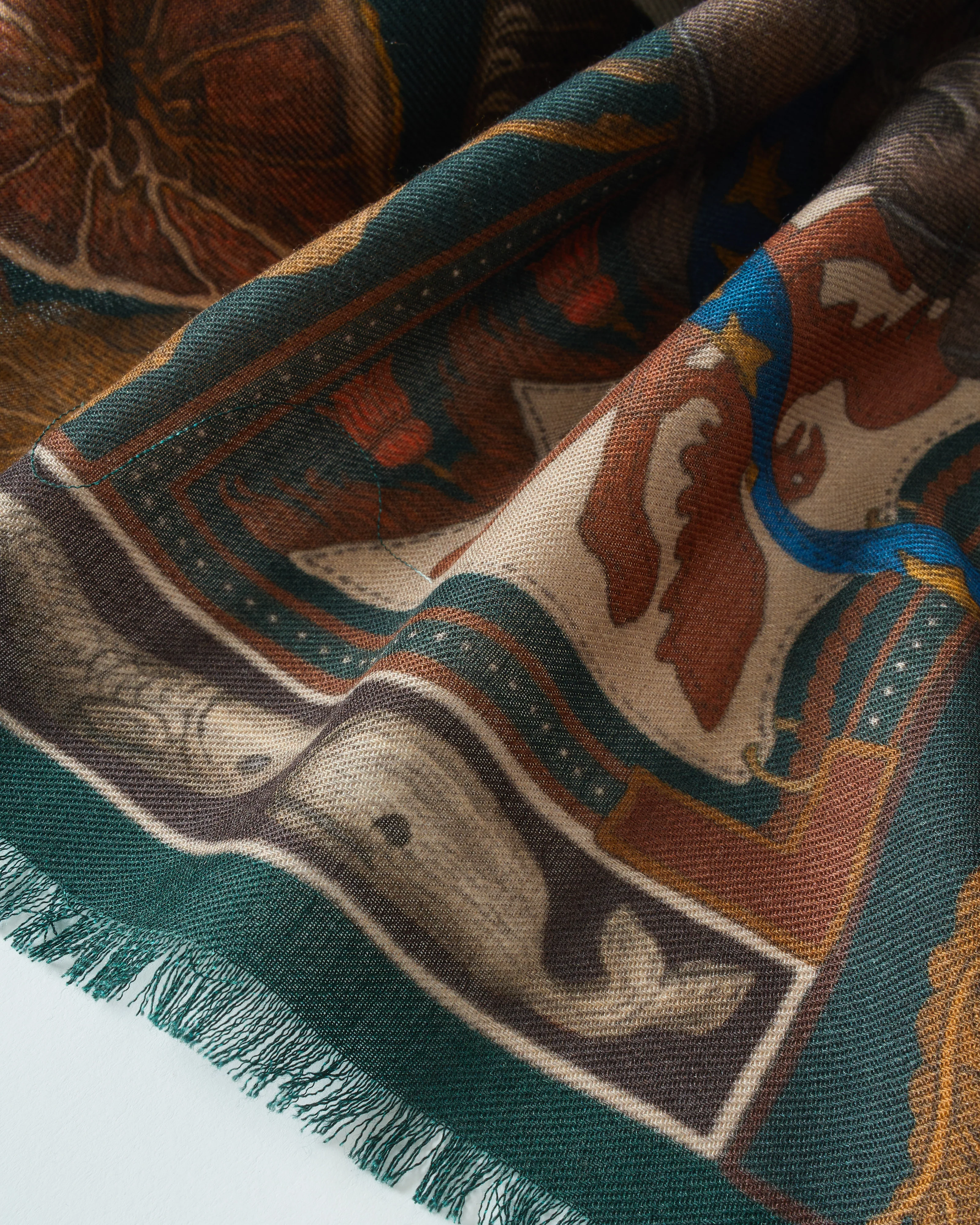 the scrimshaw skeleton wool/silk square scarf - Image 3
