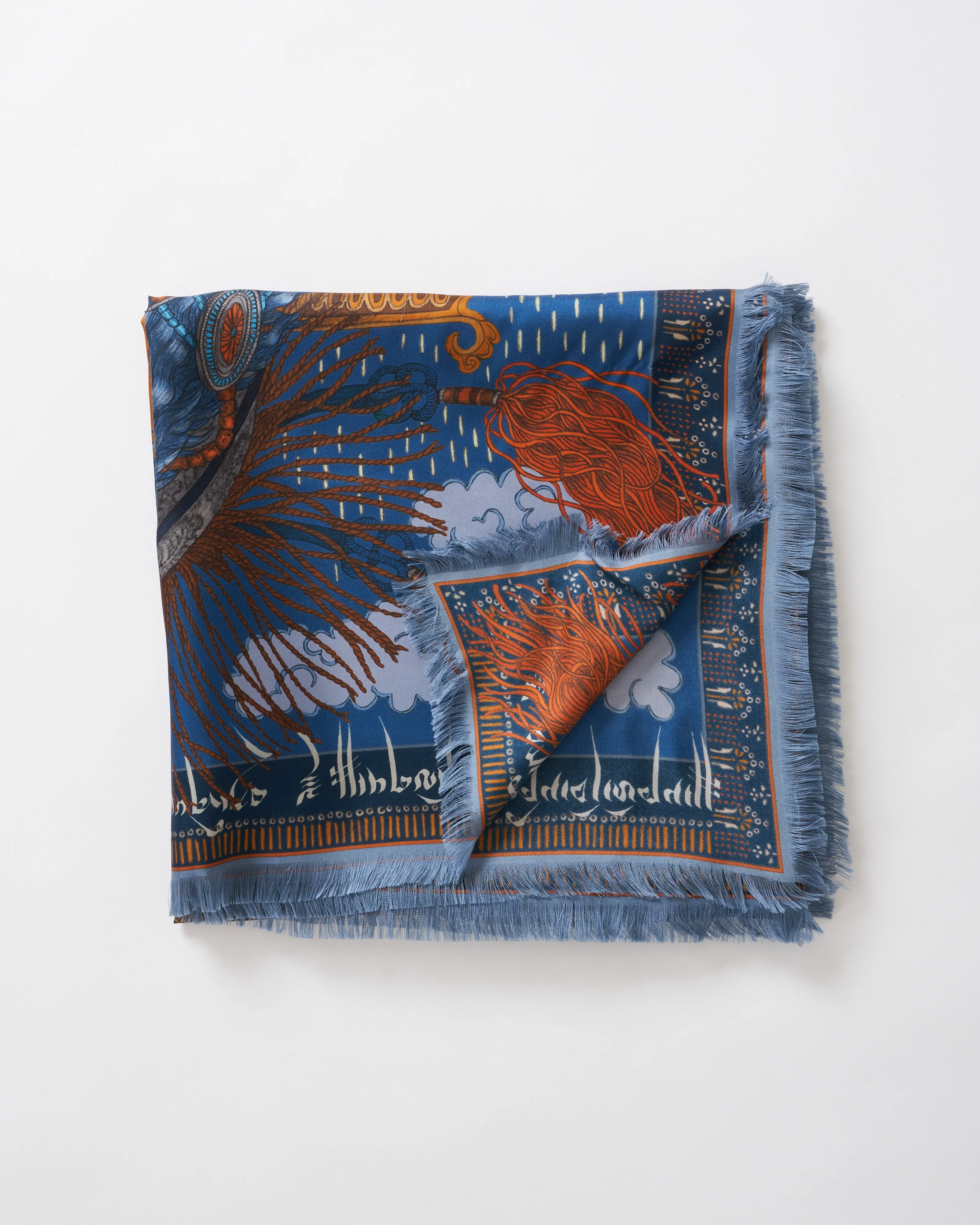 the snow lion silk twill large square scarf - Image 3