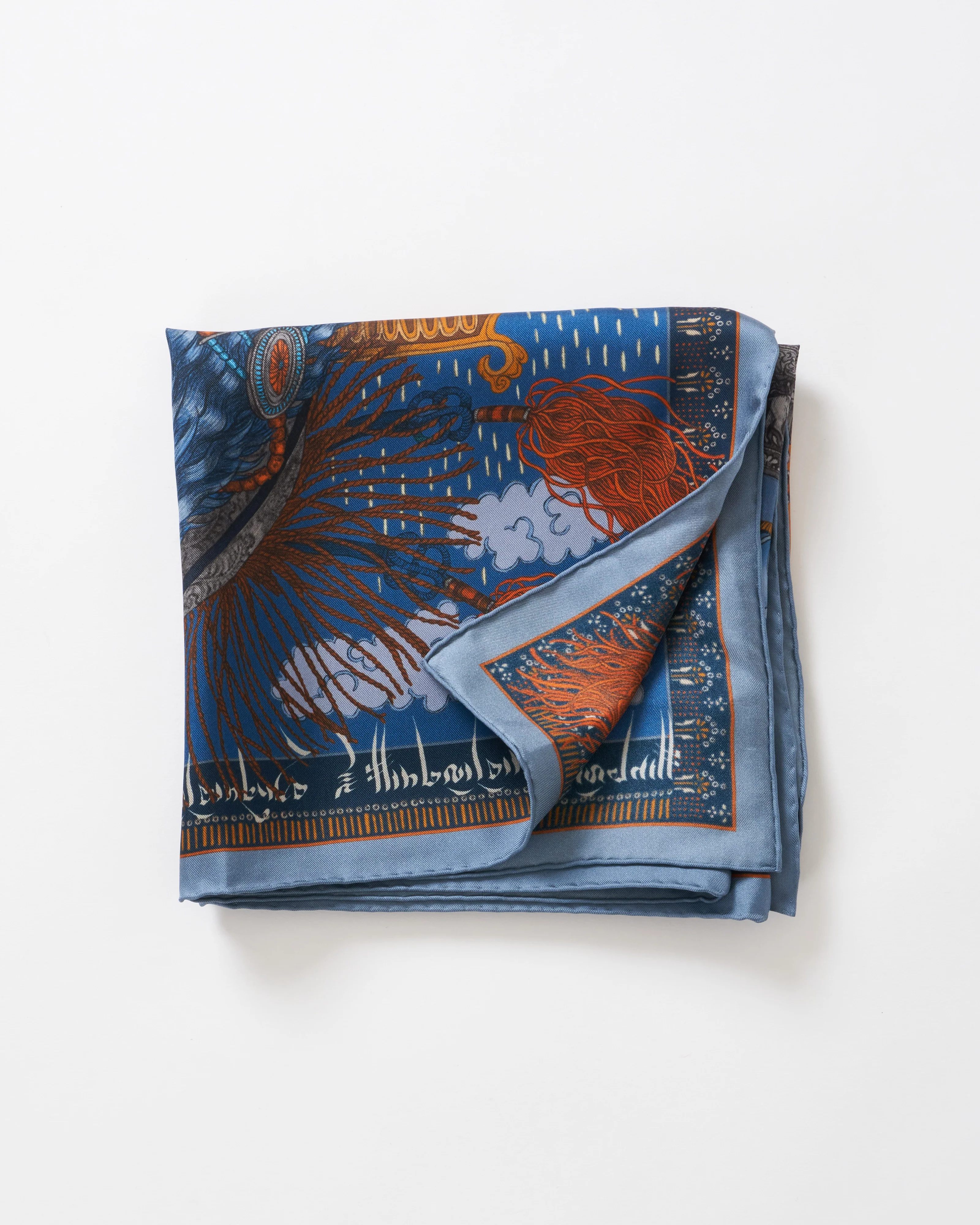 the snow lion silk twill square scarf - Image 3