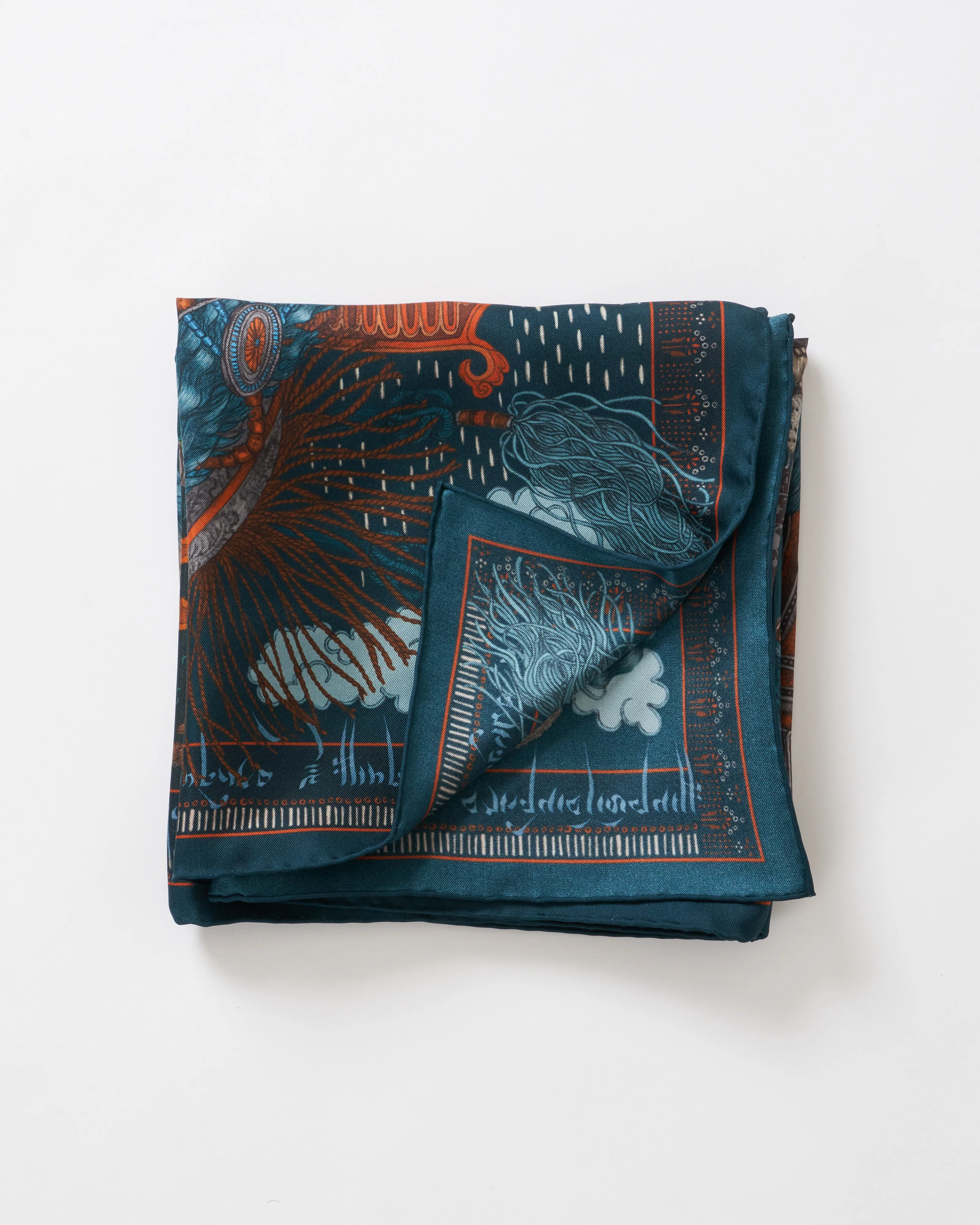 the snow lion silk twill square scarf - Image 3
