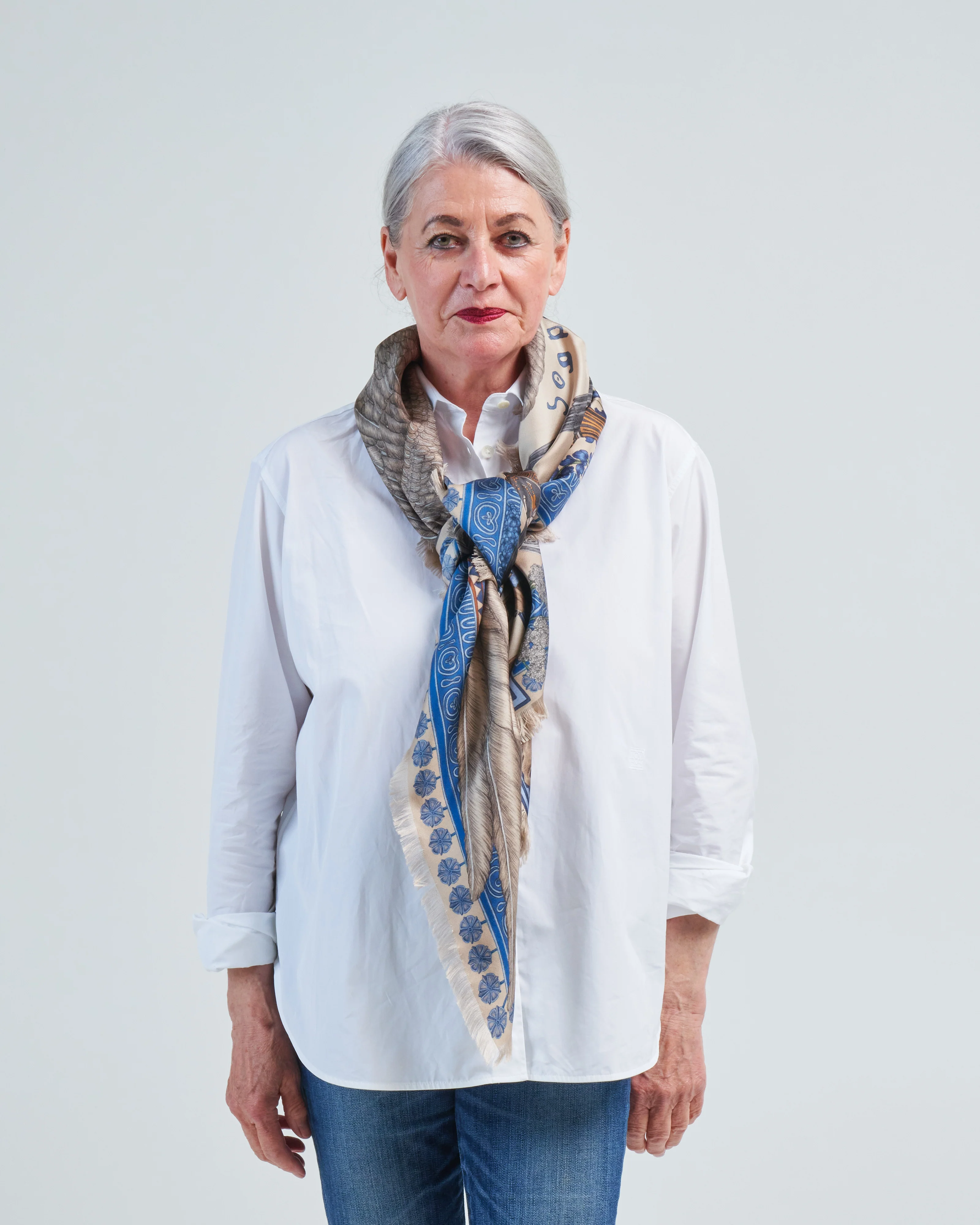 the temple of pegasus silk twill large square scarf - Image 2