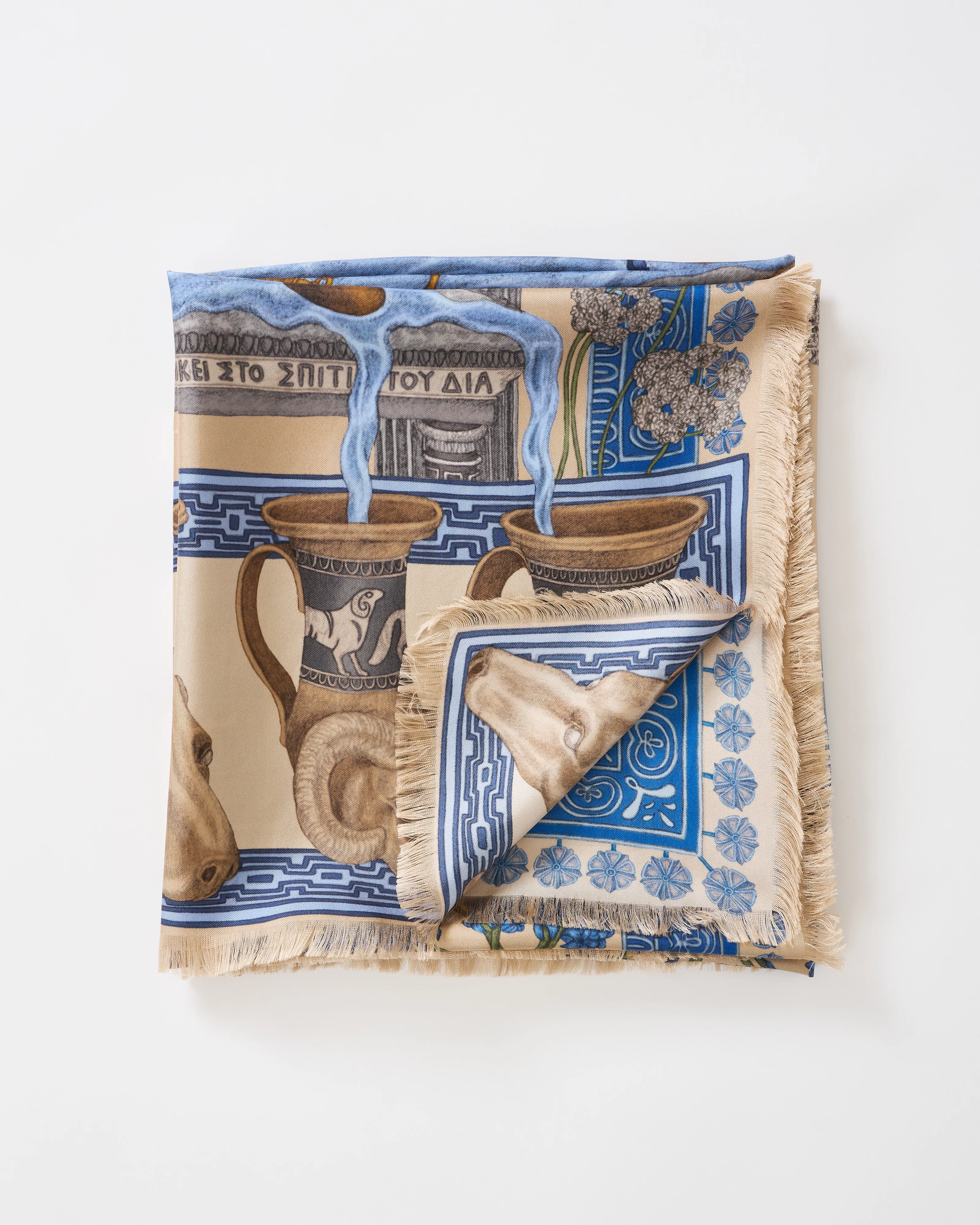 the temple of pegasus silk twill large square scarf - Image 3