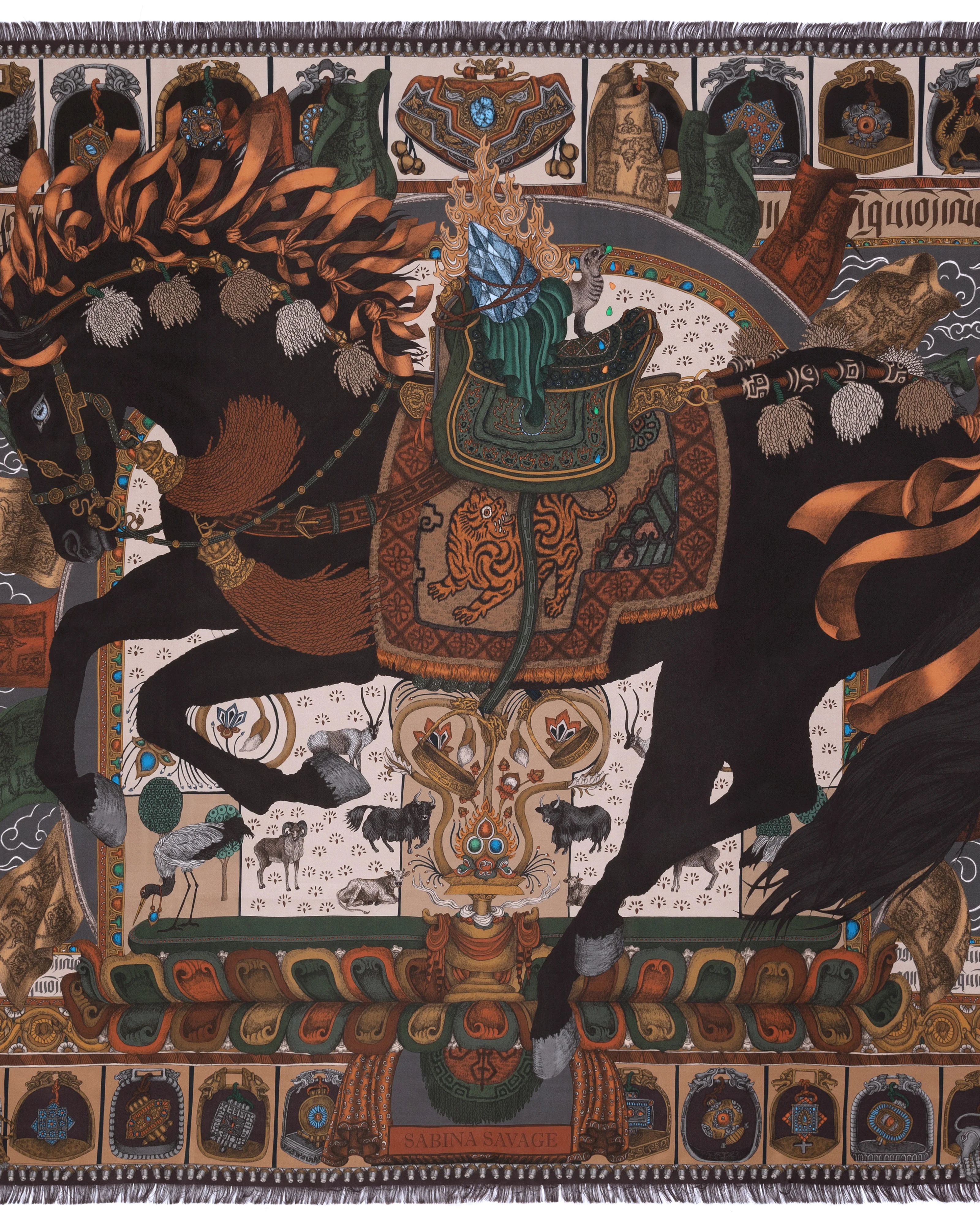 the wind horse silk twill large square scarf - Image 2