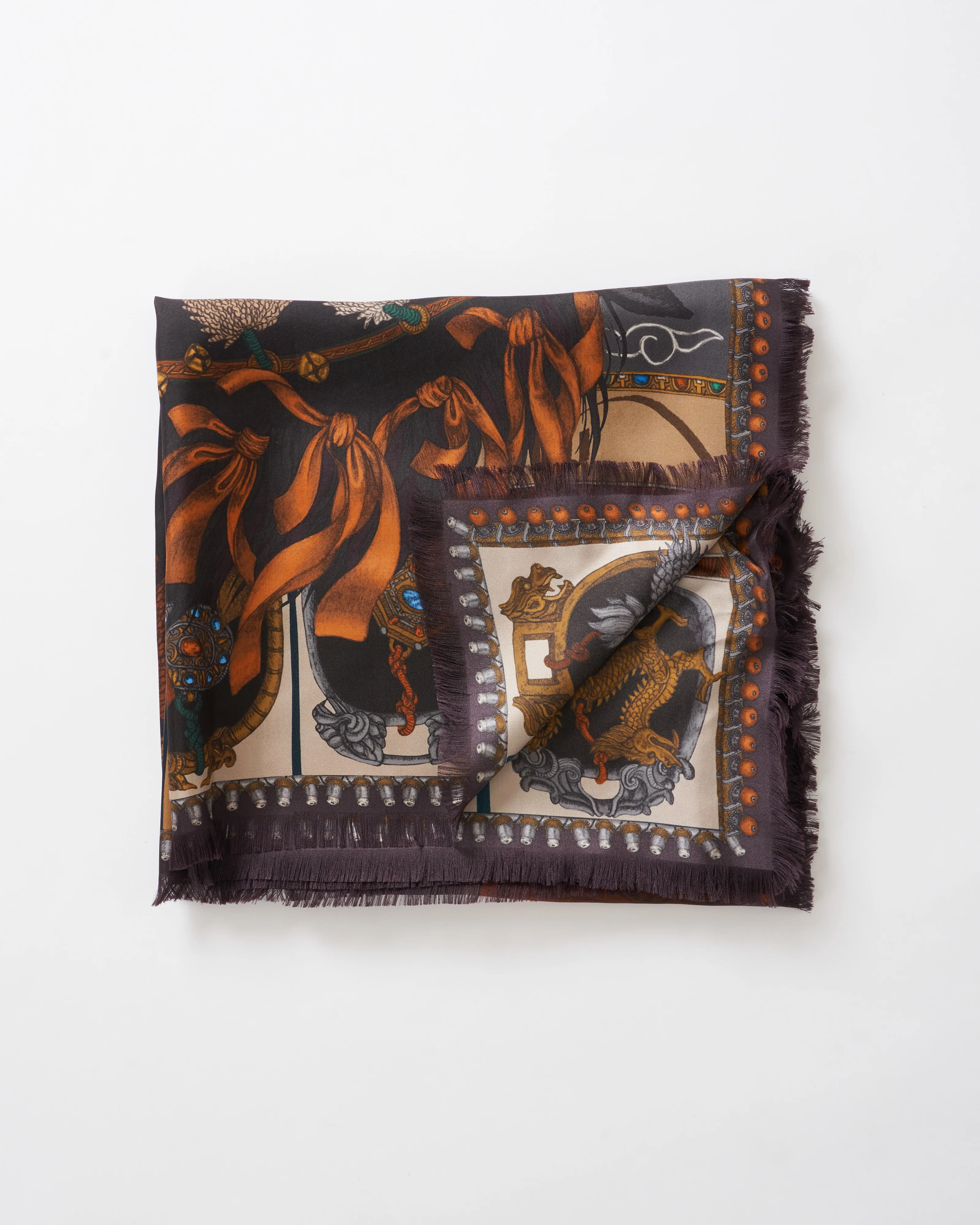 the wind horse silk twill large square scarf - Image 3