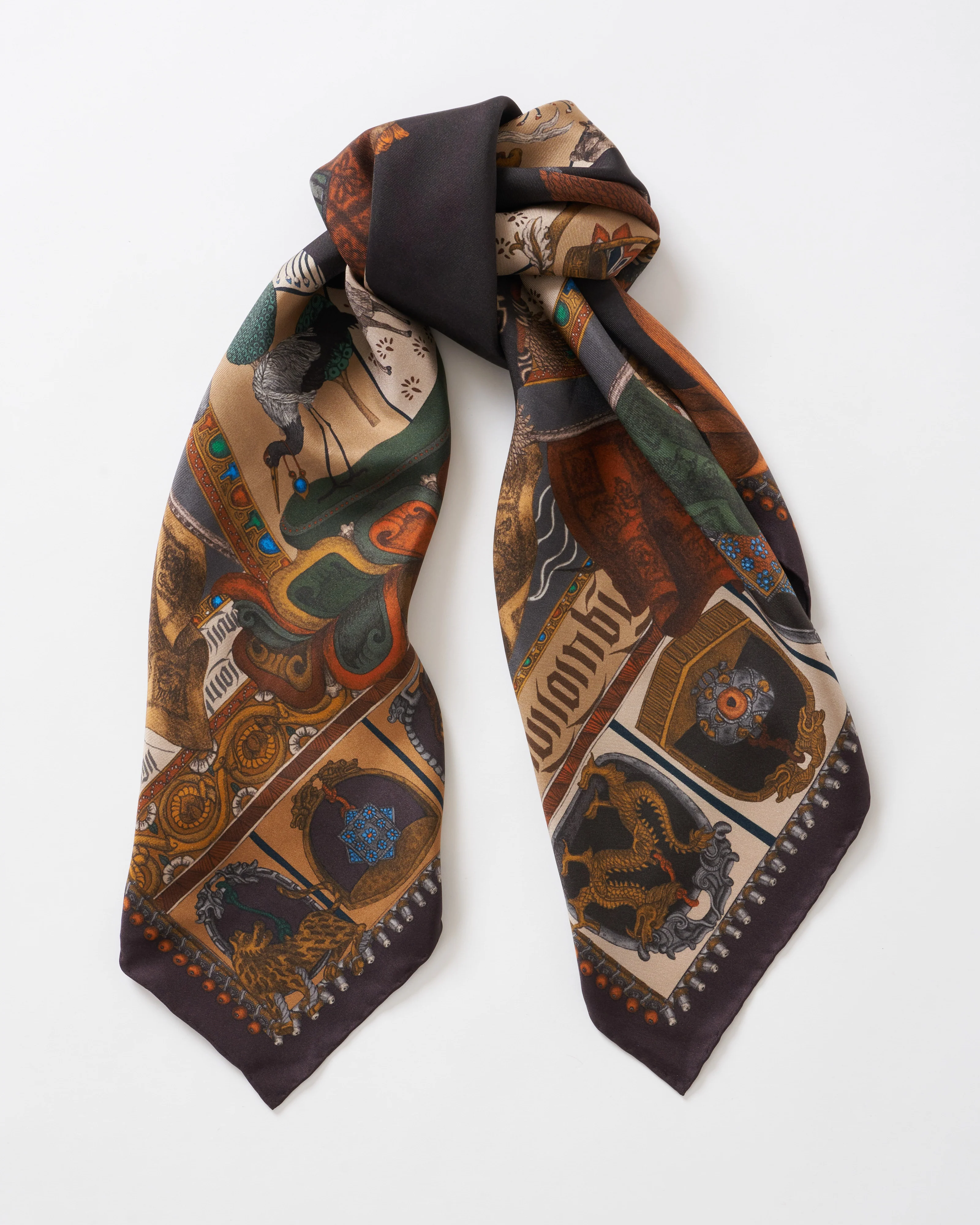 the wind horse silk twill square scarf
