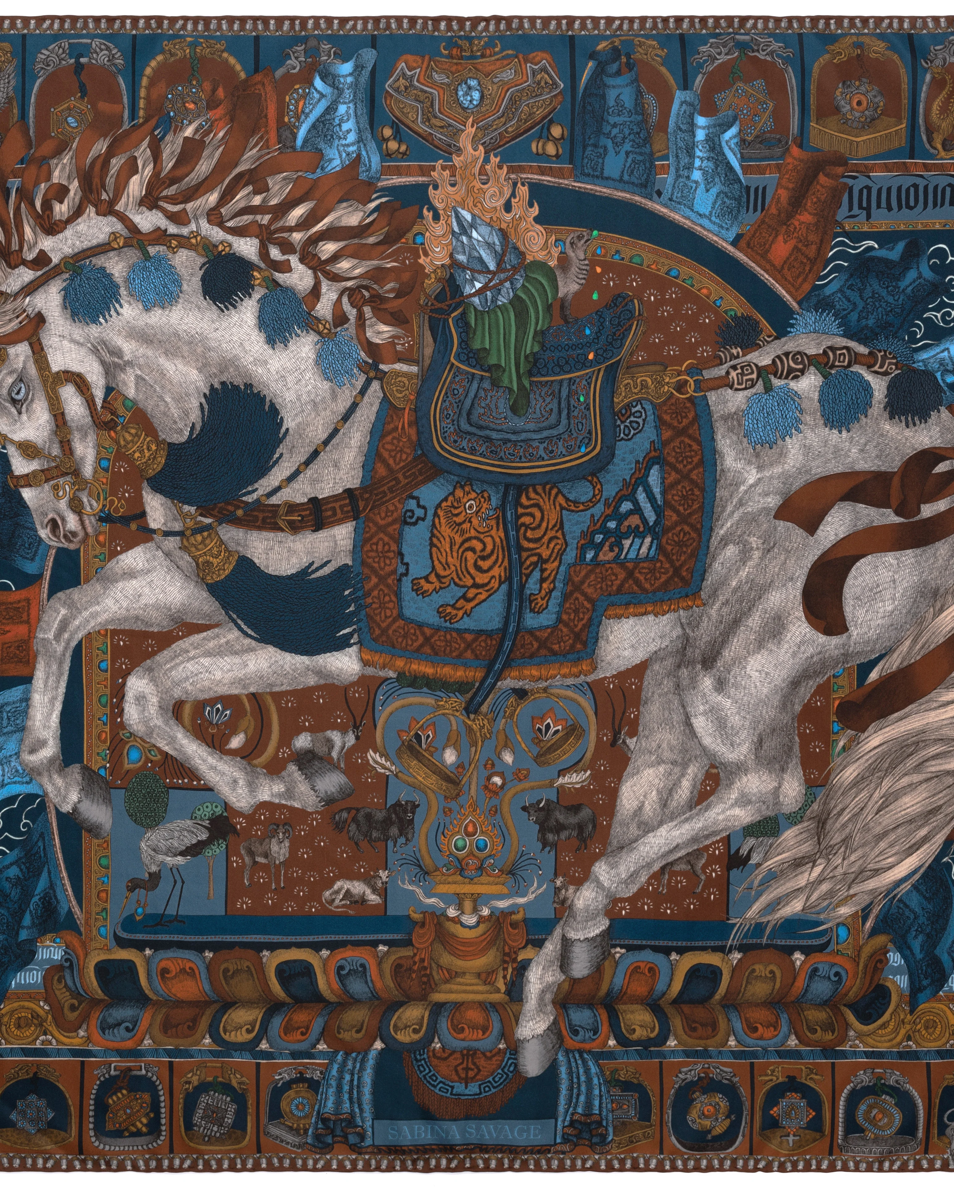 the wind horse silk twill square scarf - Image 2