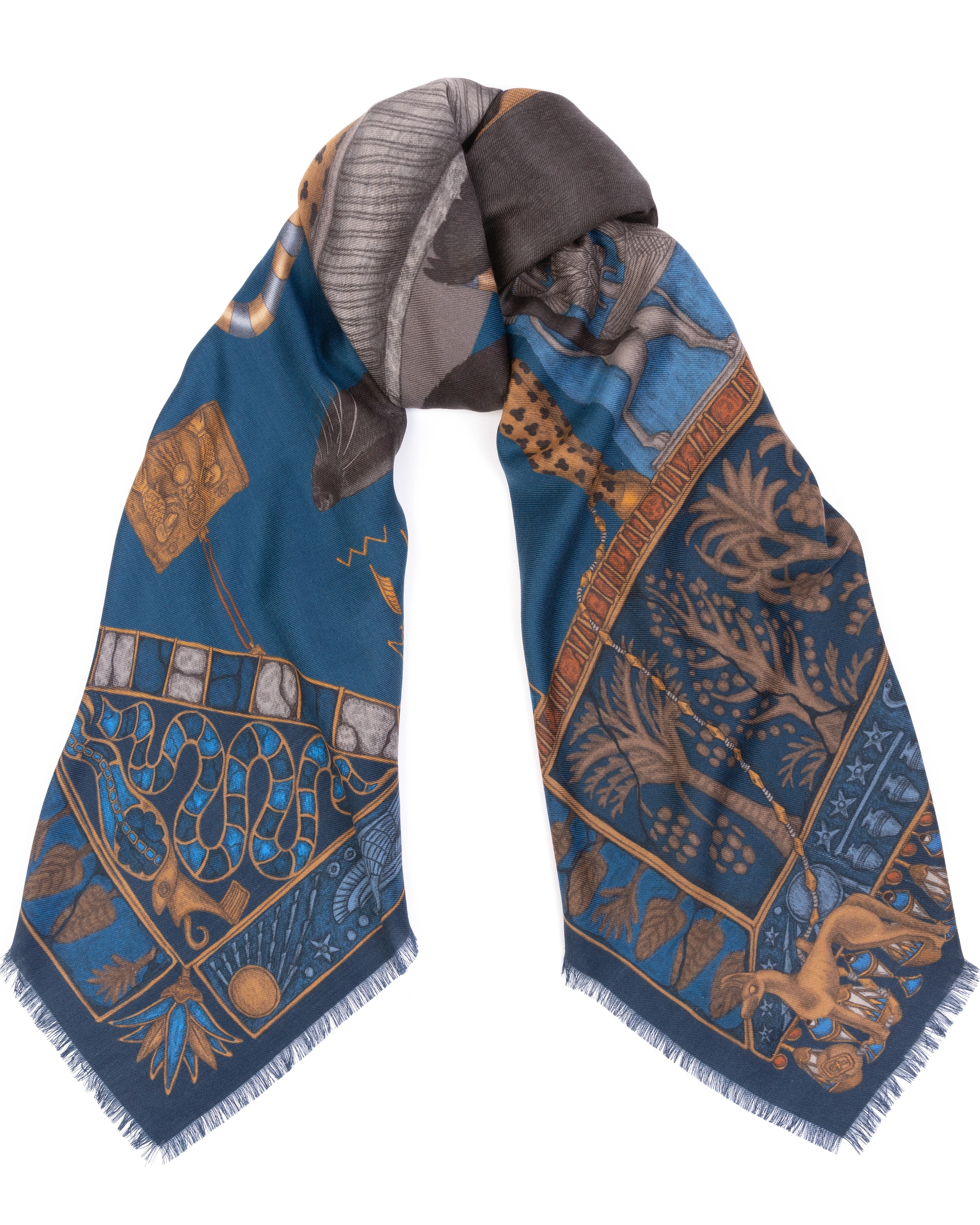 wool silk 135x - lapis/ nile - Image 3