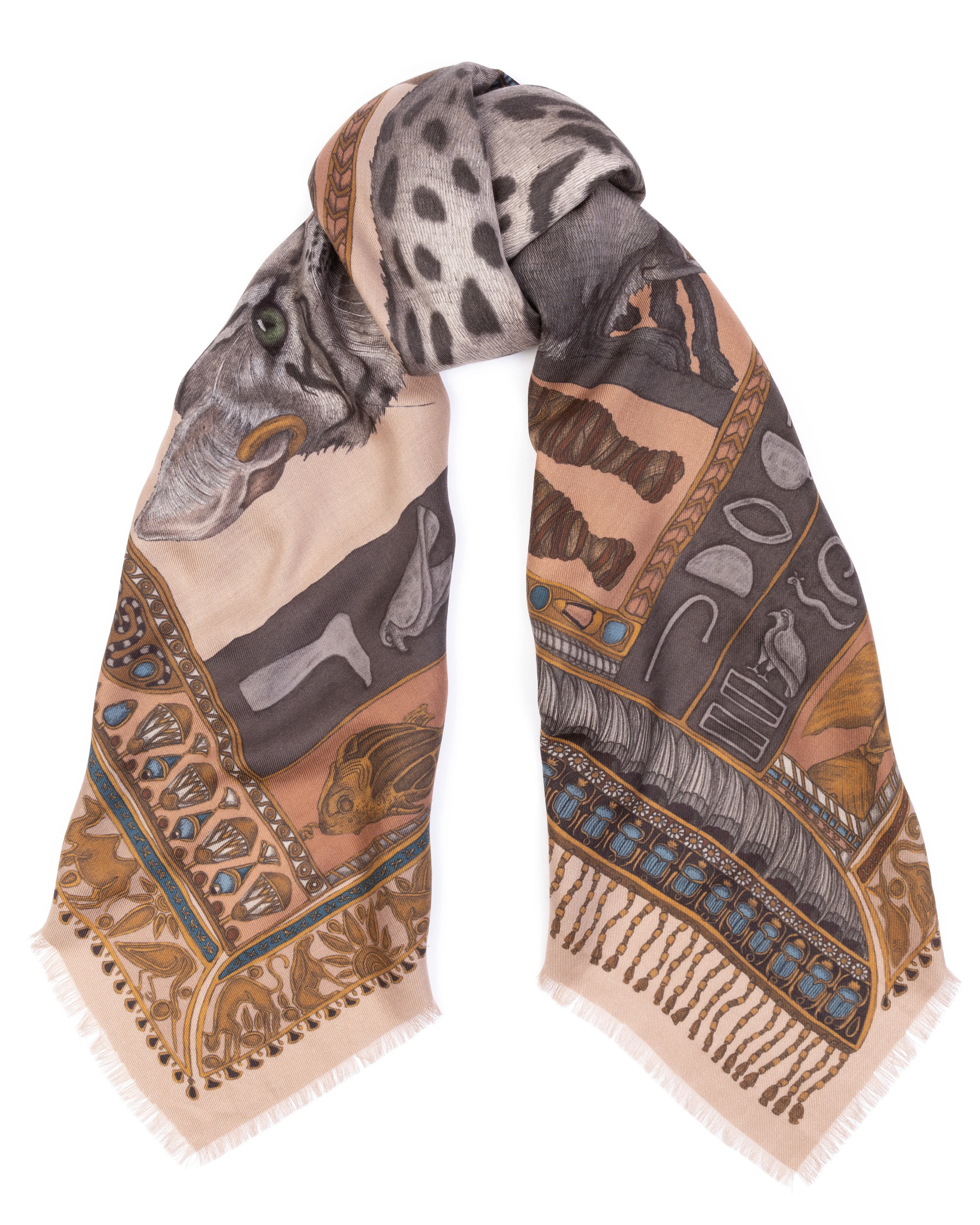 wool silk 135x - rose/ pewter