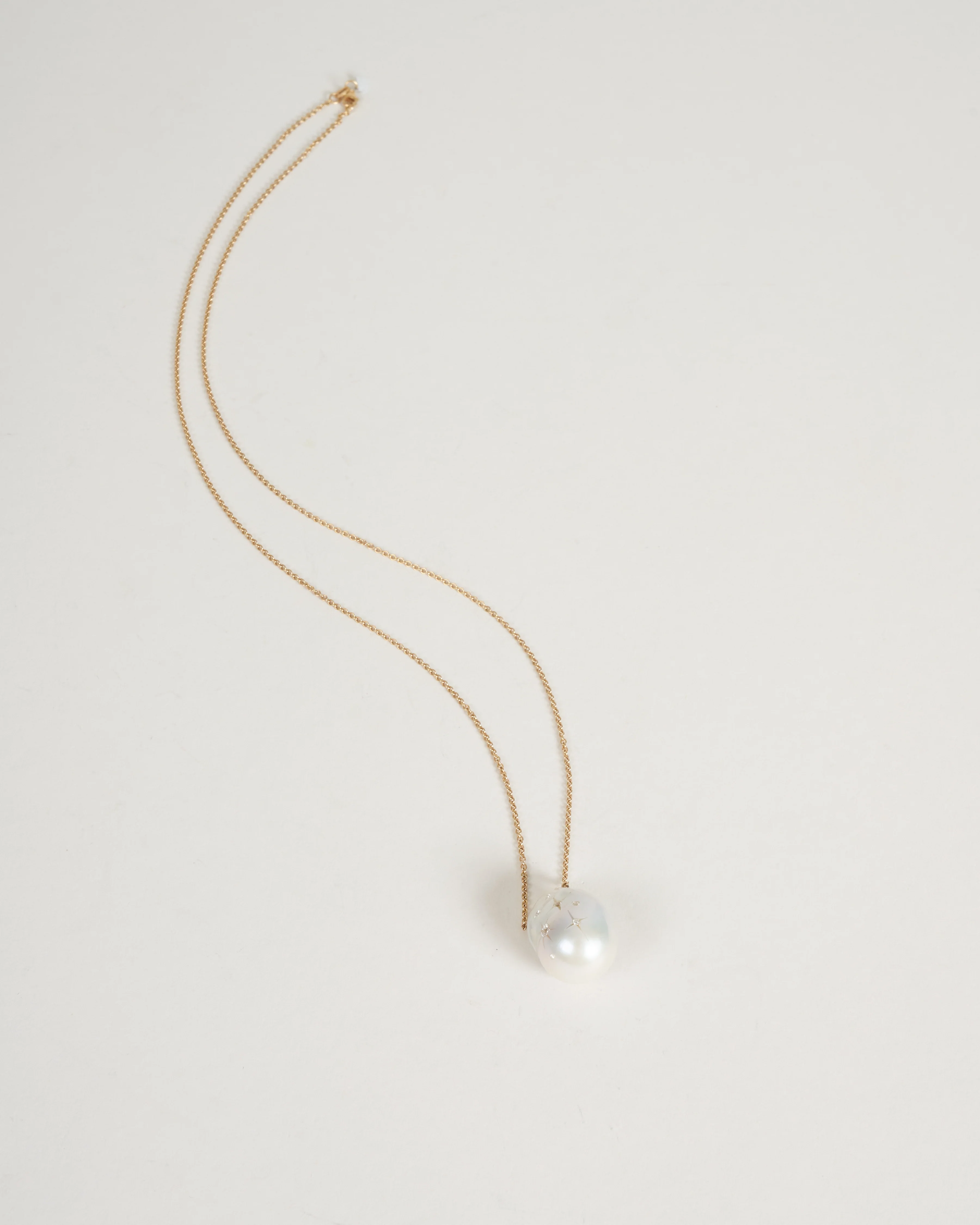 freshwater baroque pearl diamond galaxy necklace - Image 2