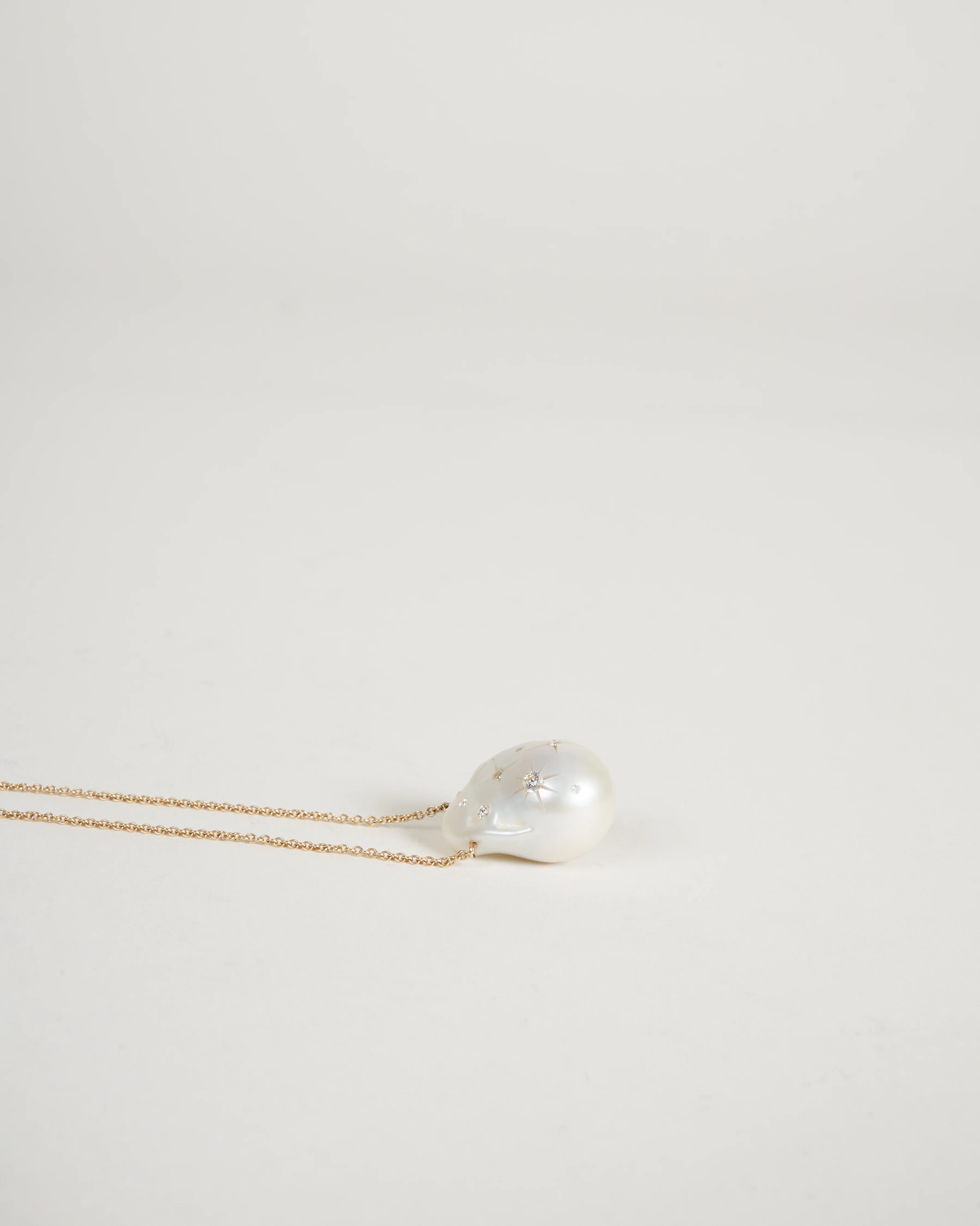 freshwater baroque pearl diamond galaxy necklace - Image 4