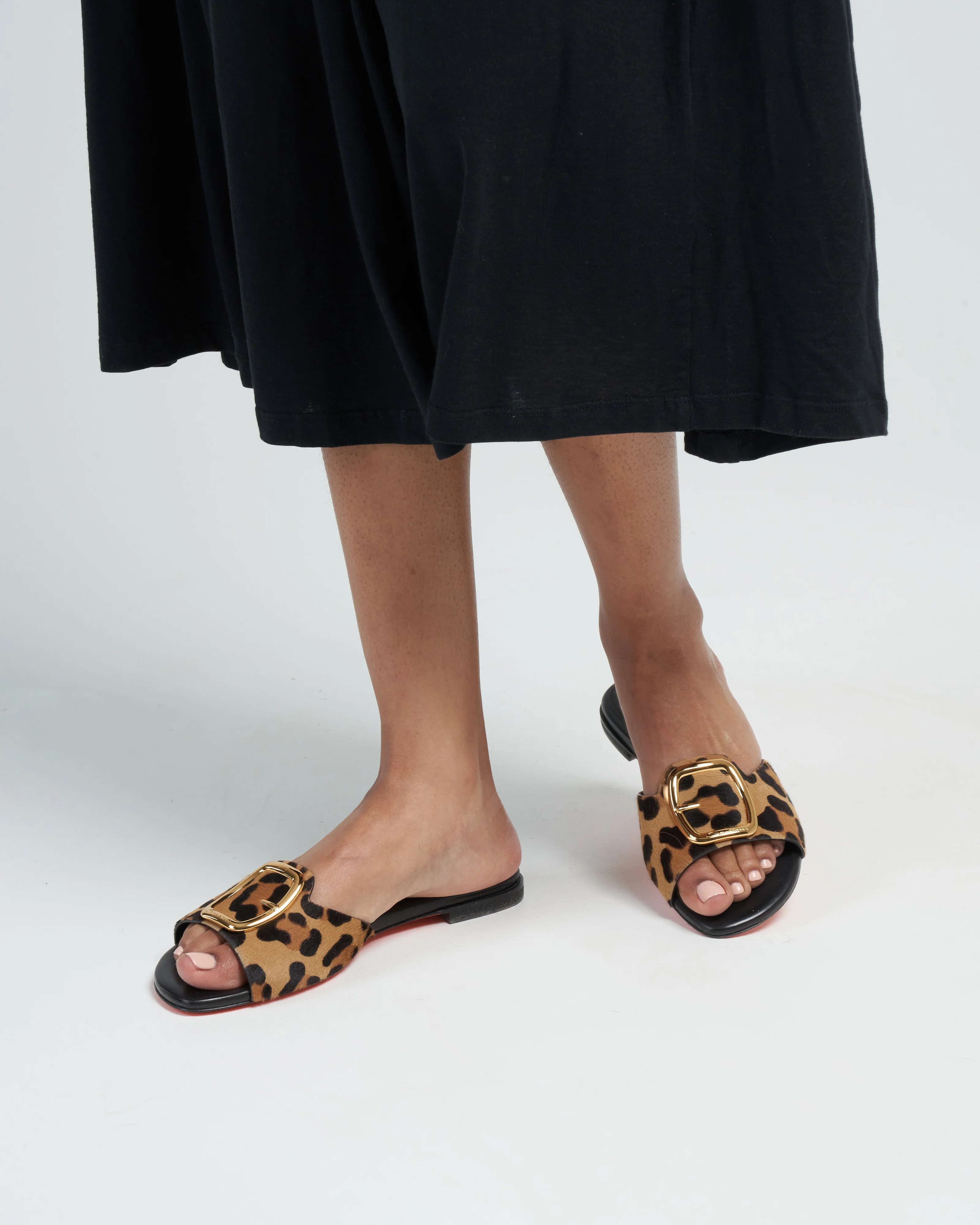 apricot leopard slide flat sandal - Image 2