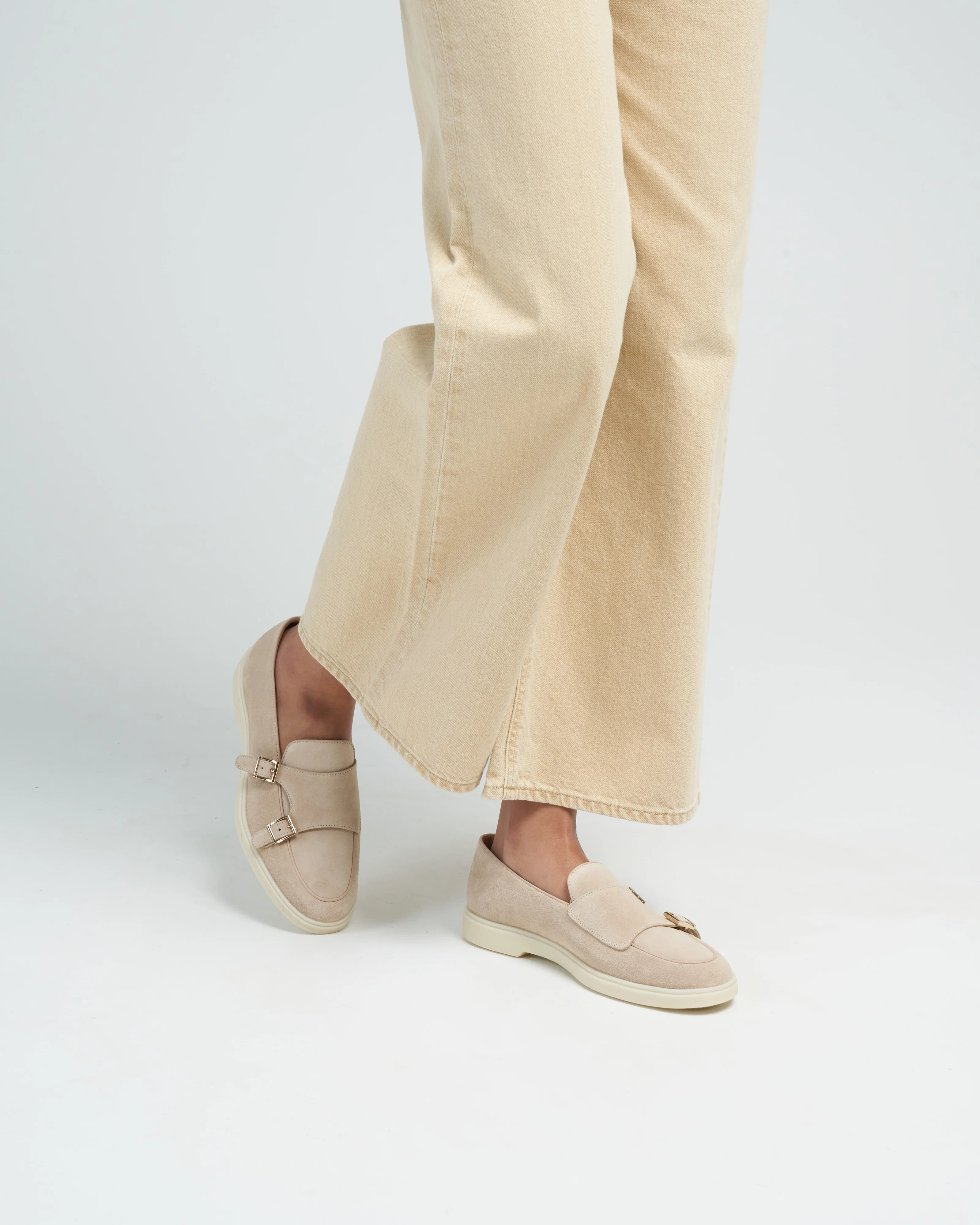 avocado suede 2 buckle loafer - suede pink - Image 2