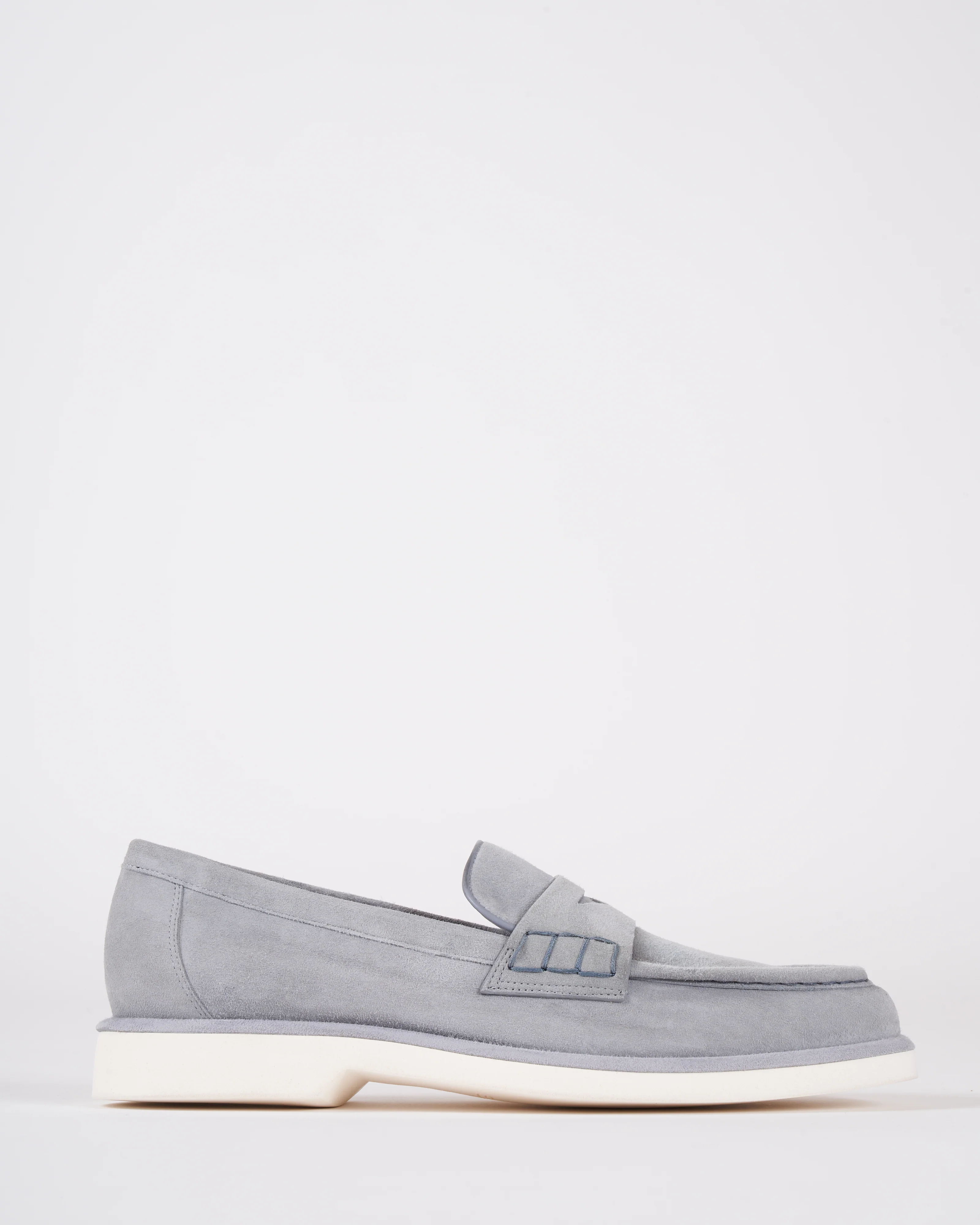 funnel suede white bottom loafer - light blue - Image 2