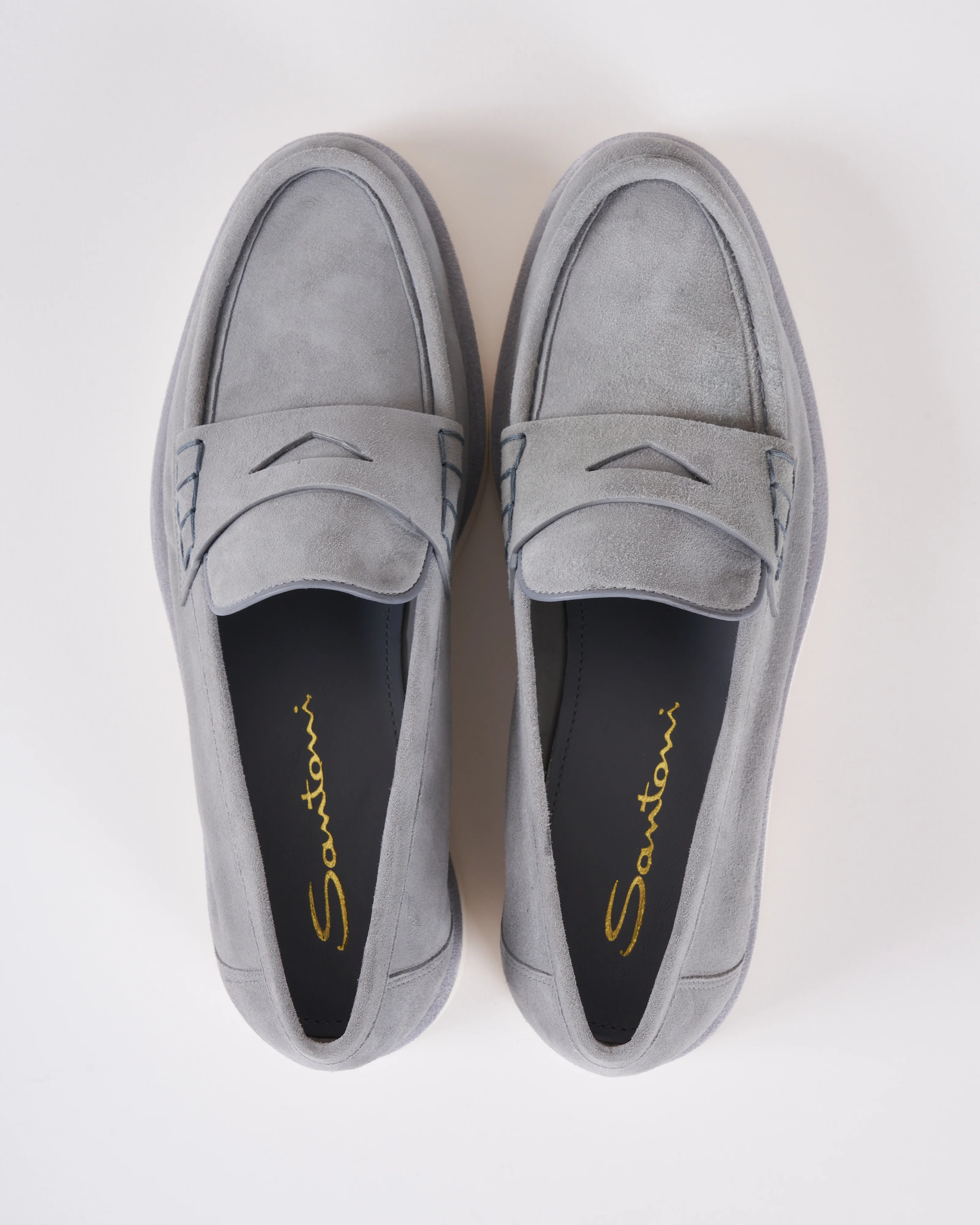 funnel suede white bottom loafer - light blue - Image 3