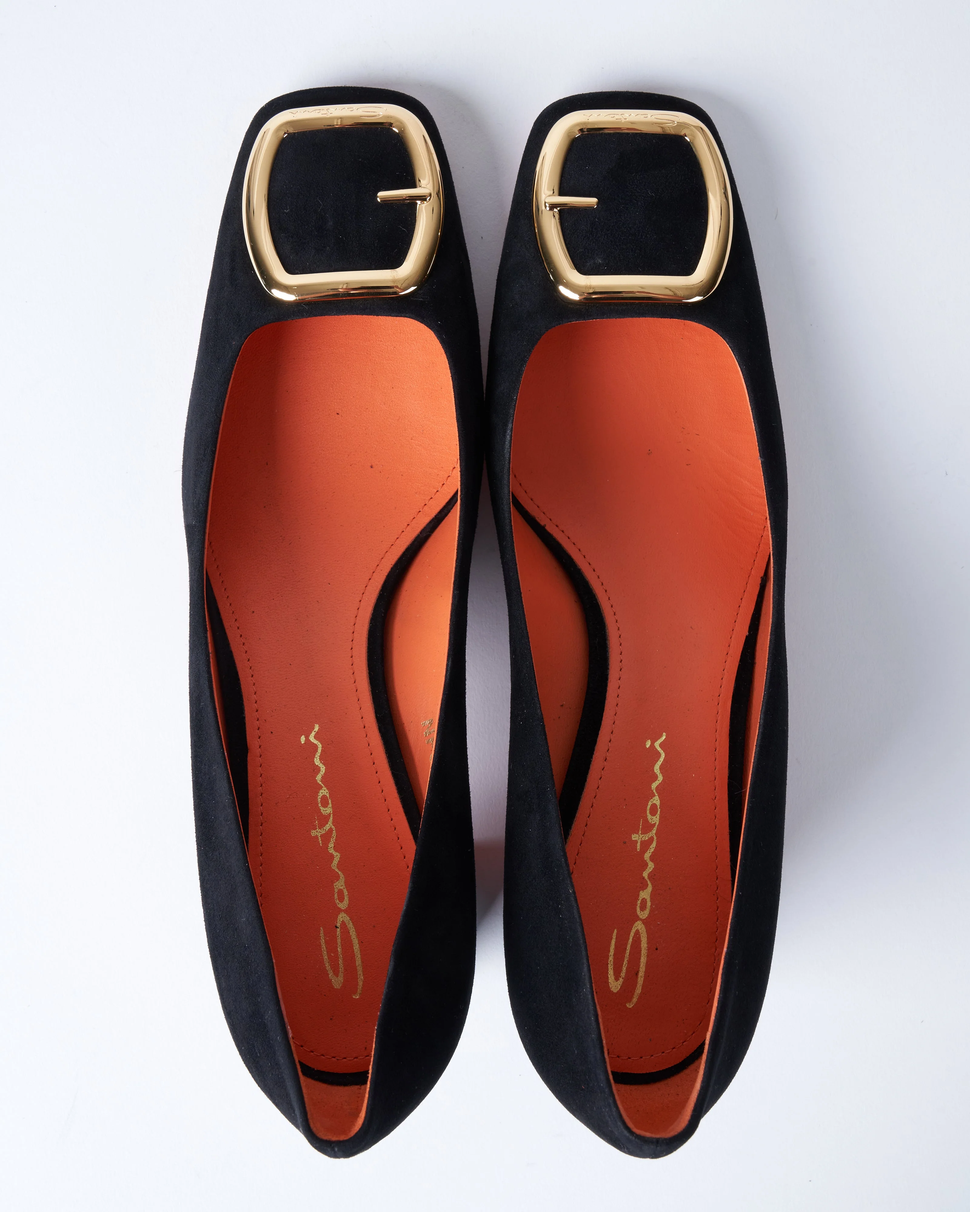 hasmig heel with front buckle - black suede - Image 3