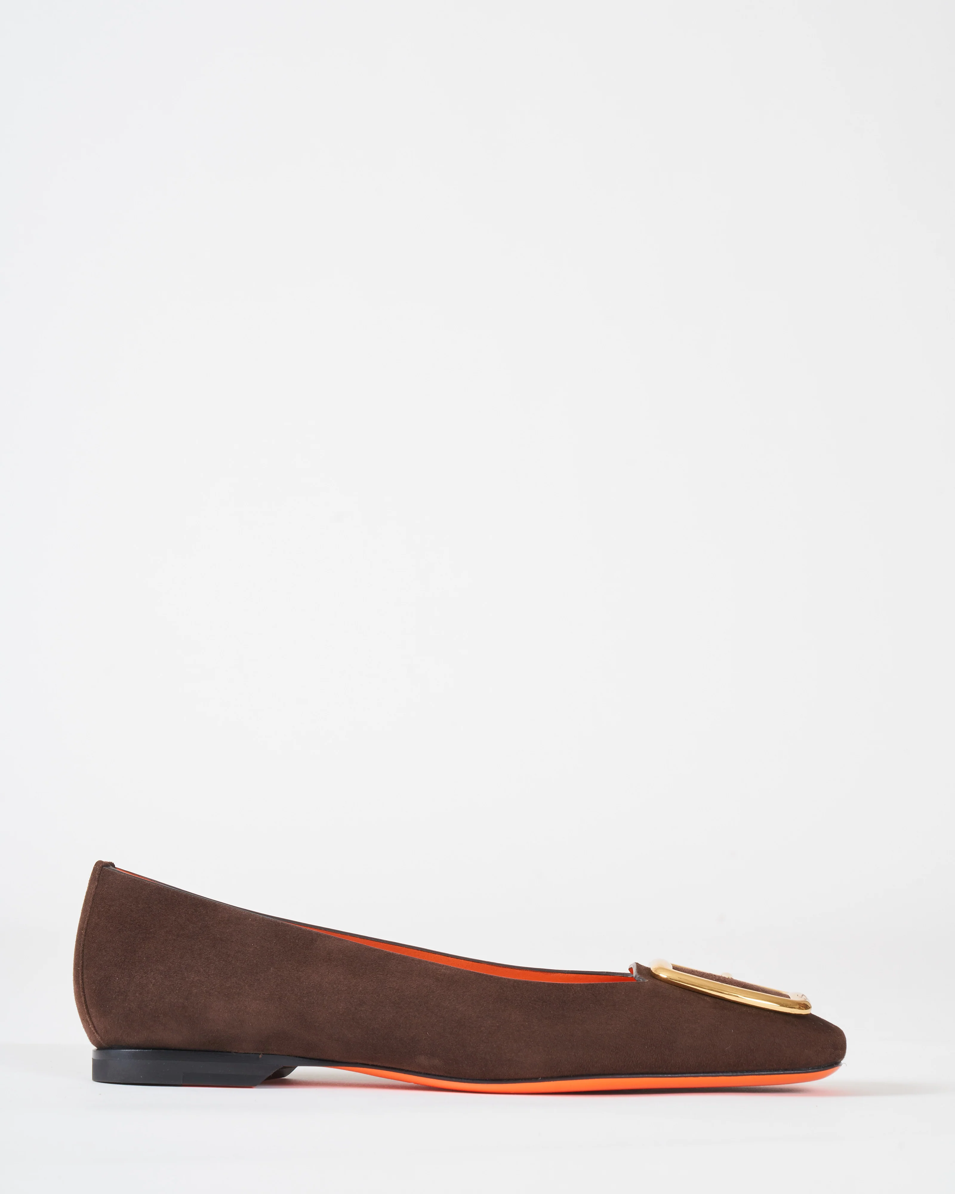 hassiebal flat with buckle - brown suede - Image 2