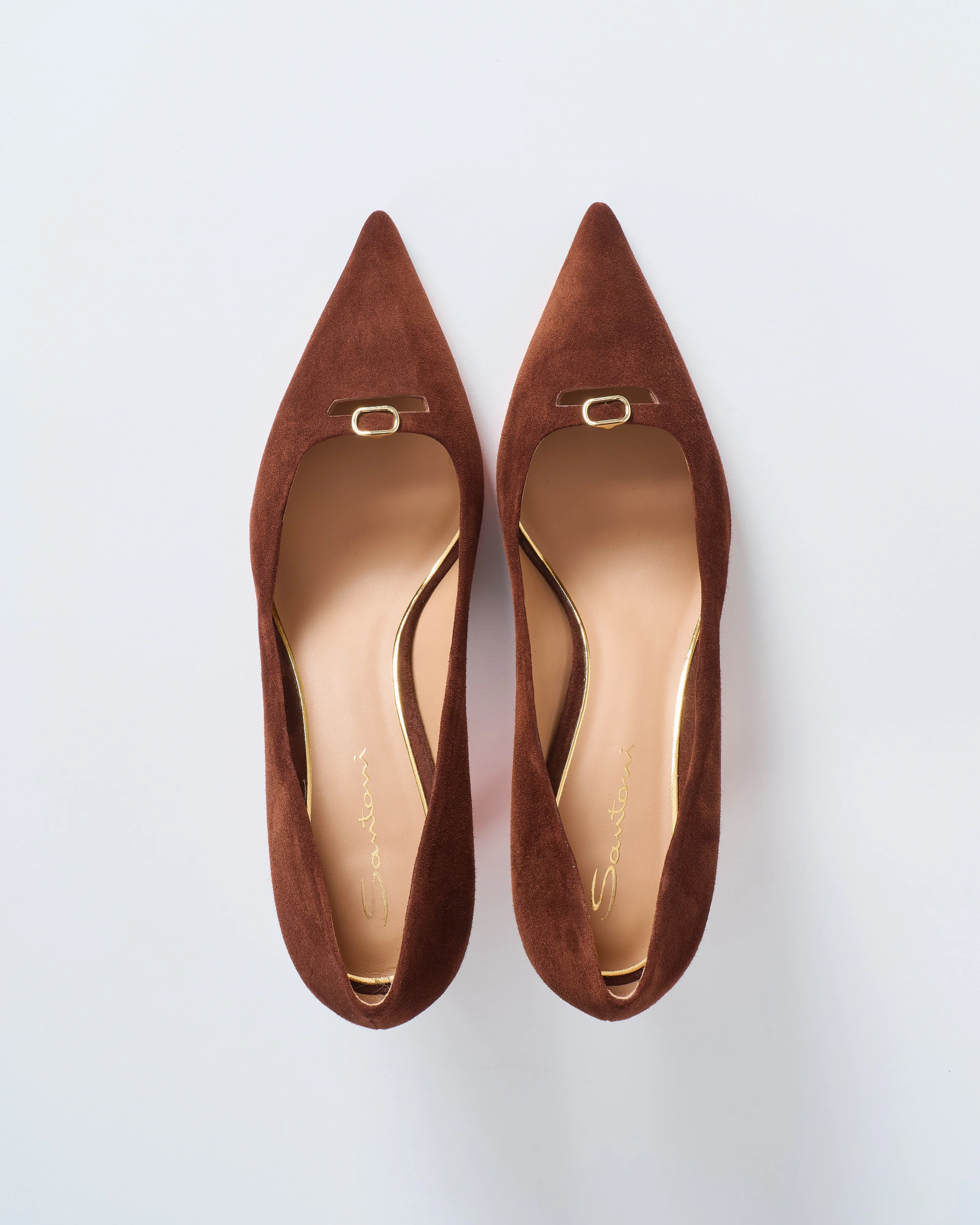 suede pump w/ gold buckle 55mm - Image 2