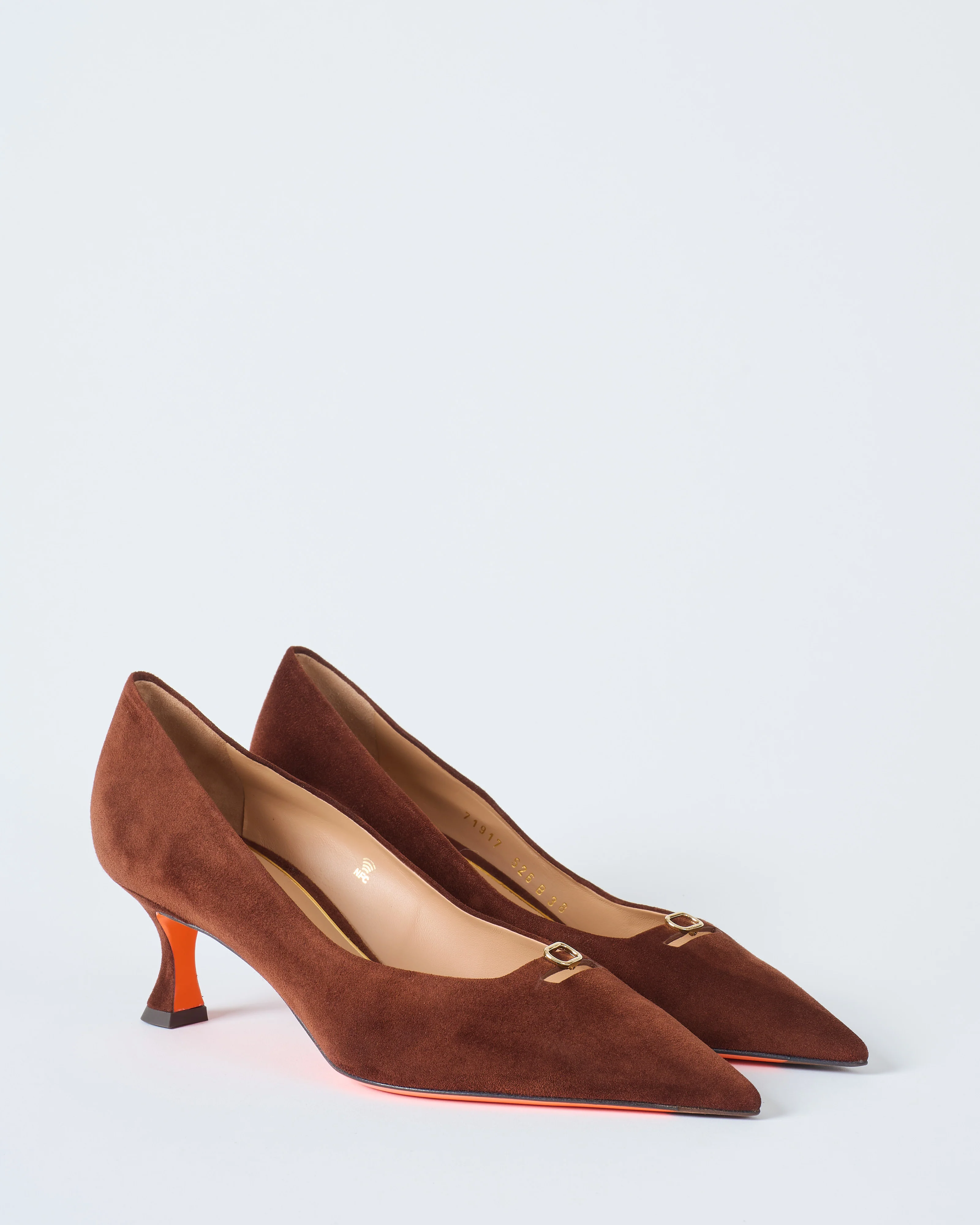 suede pump w/ gold buckle 55mm - Image 4
