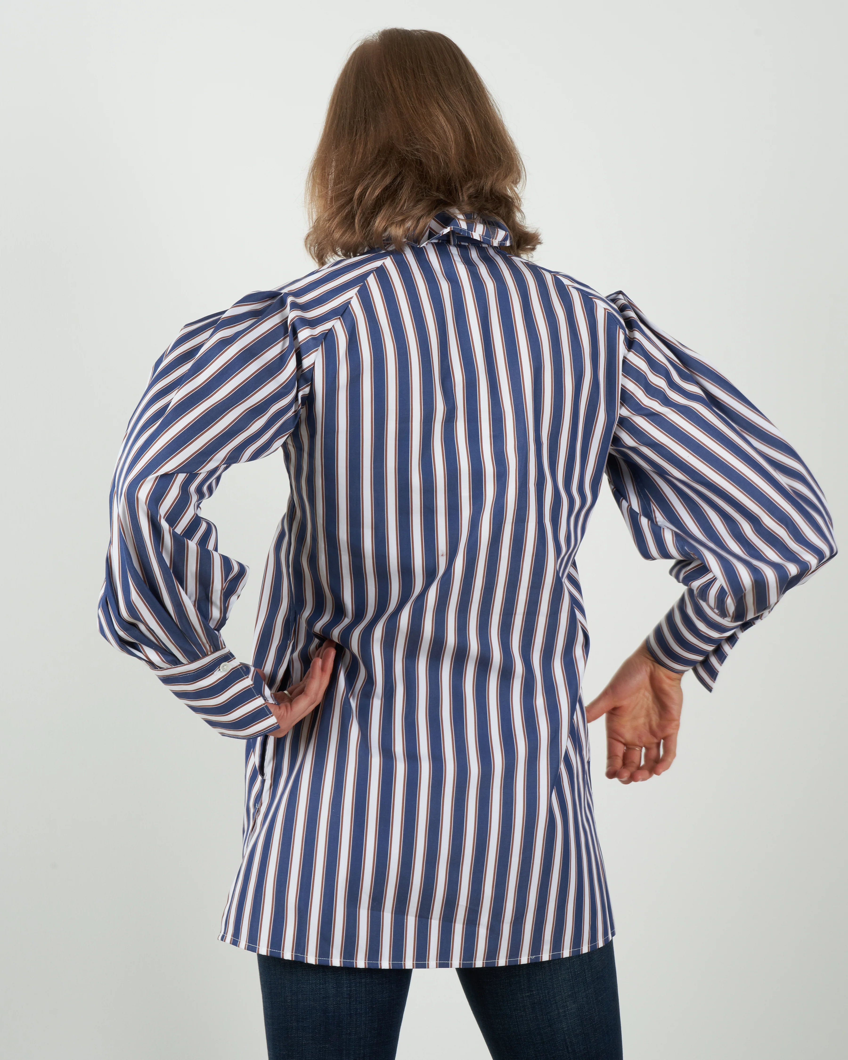 caprice top - navy/white/brown - Image 4