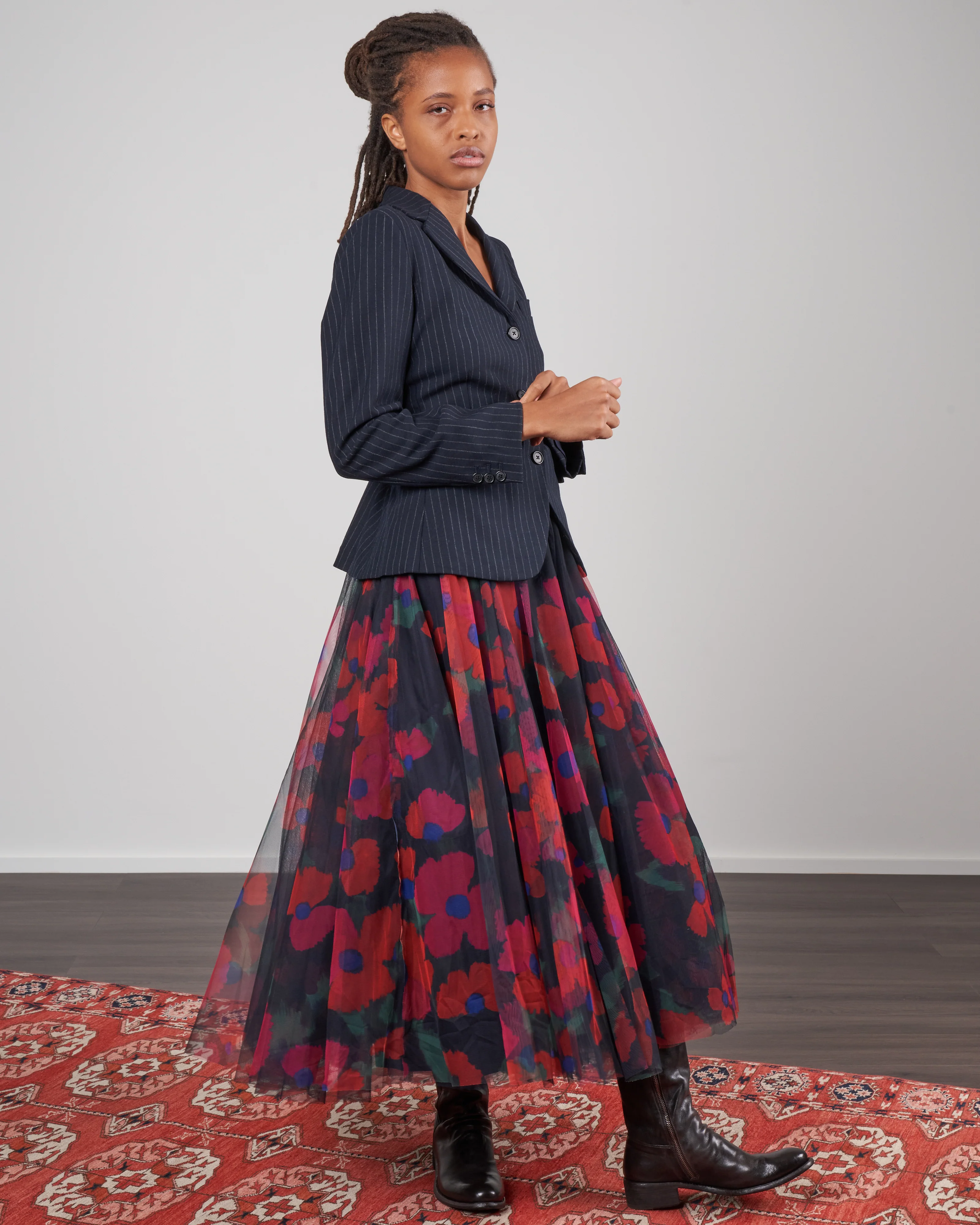 dia 85 dress - navy tulle flowers - Image 2
