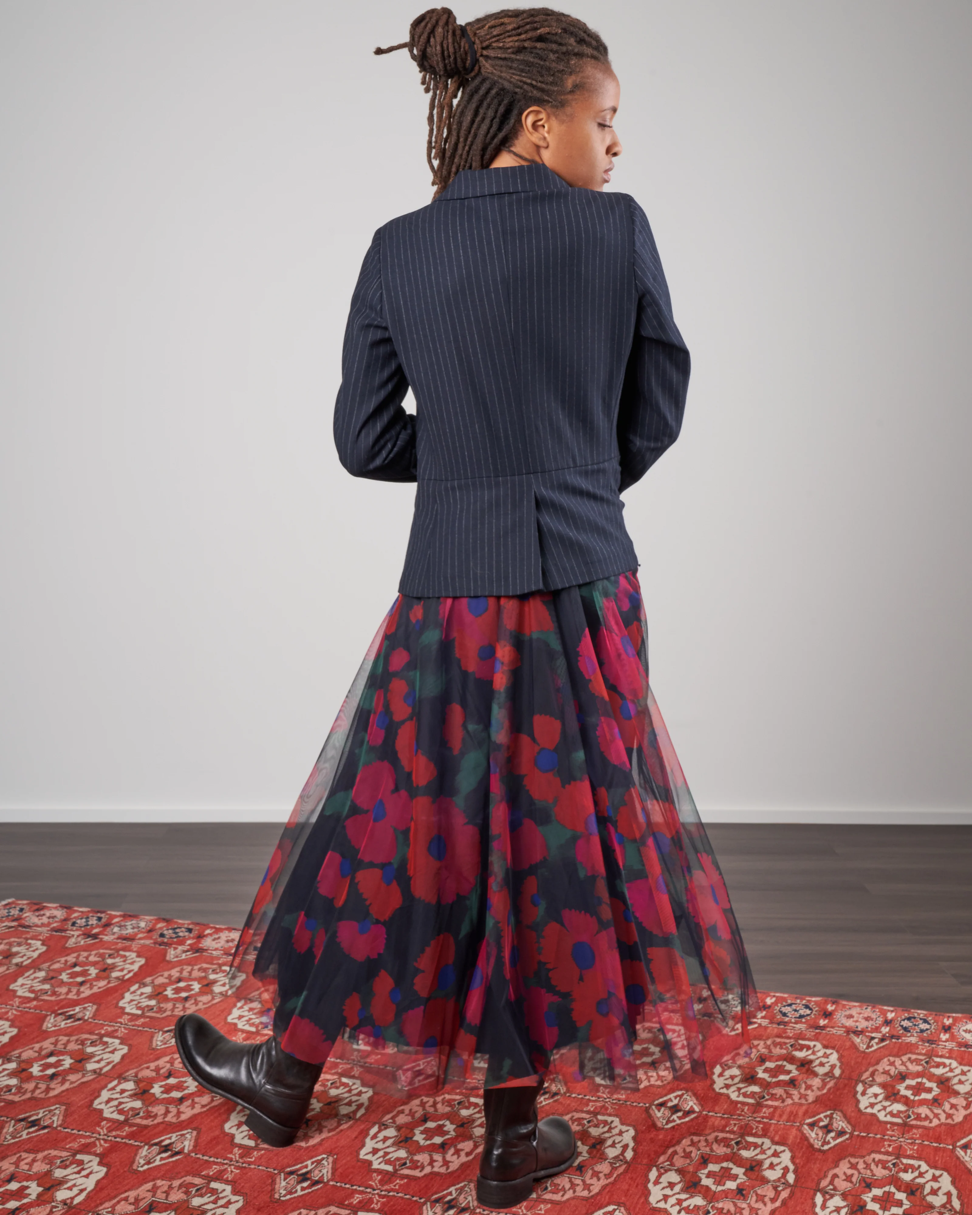 dia 85 dress - navy tulle flowers - Image 3