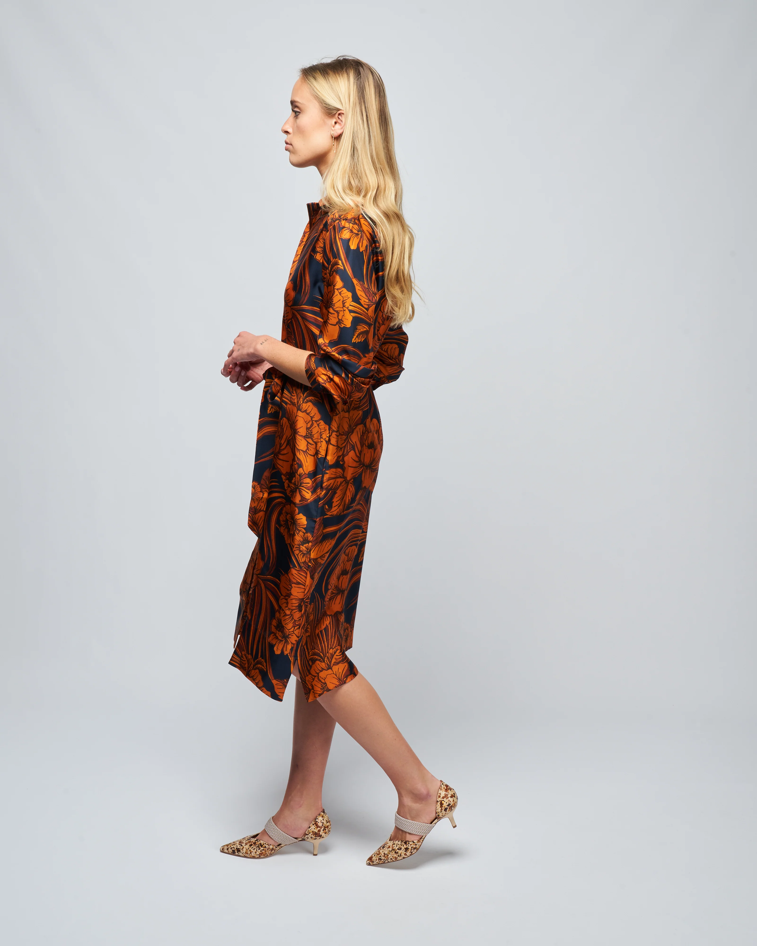 havana110 dress - navy flower palm - Image 3