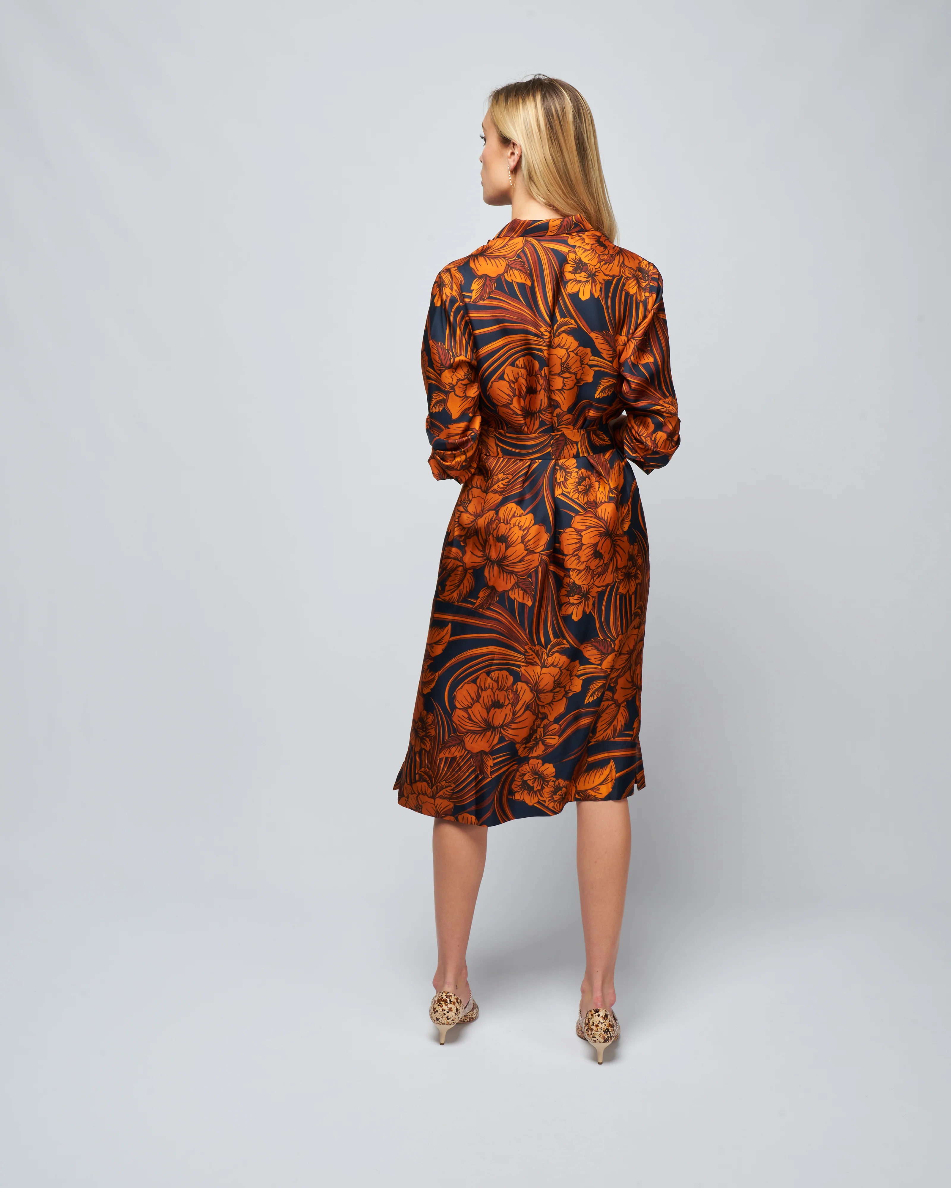 havana110 dress - navy flower palm - Image 4