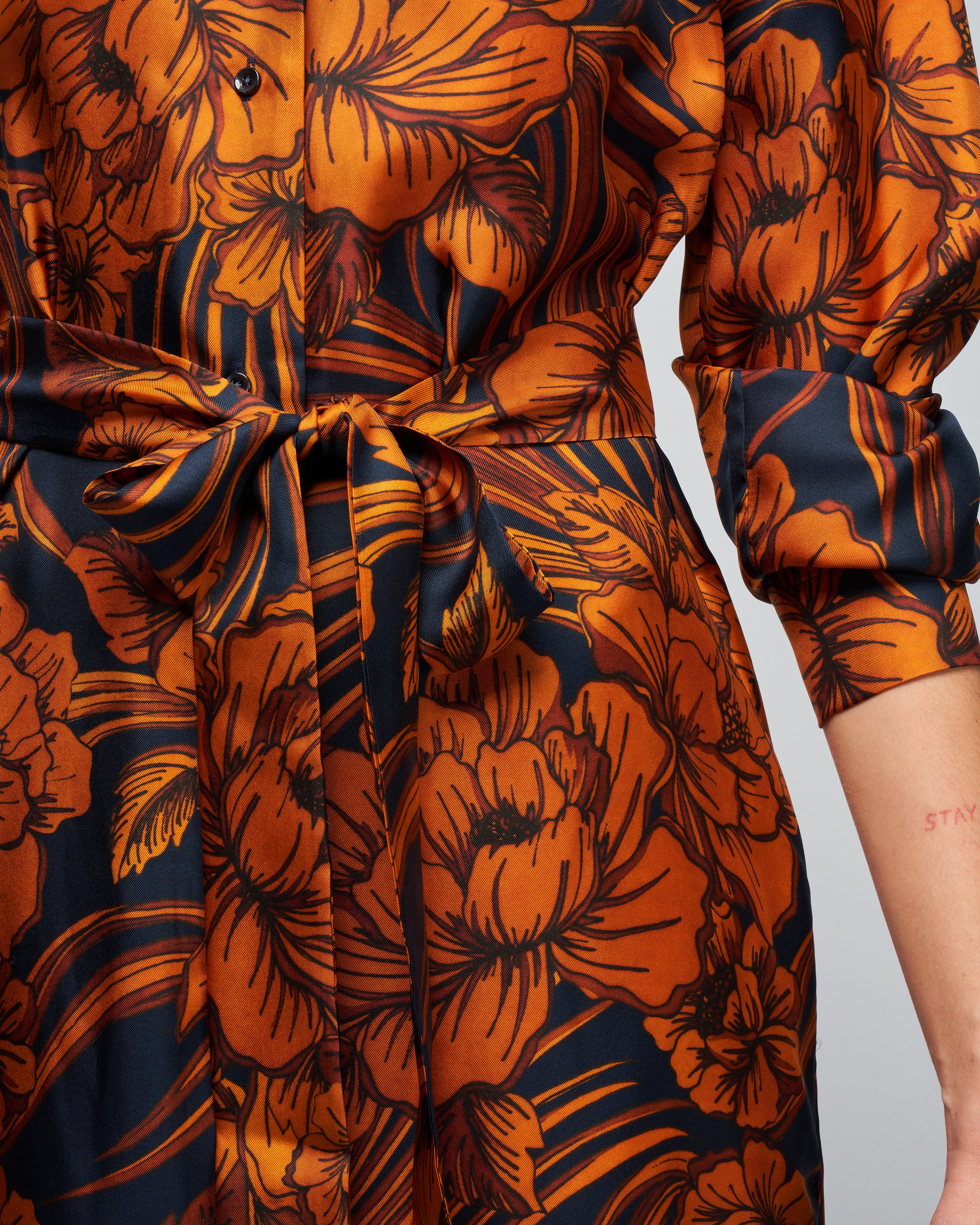 havana110 dress - navy flower palm - Image 5