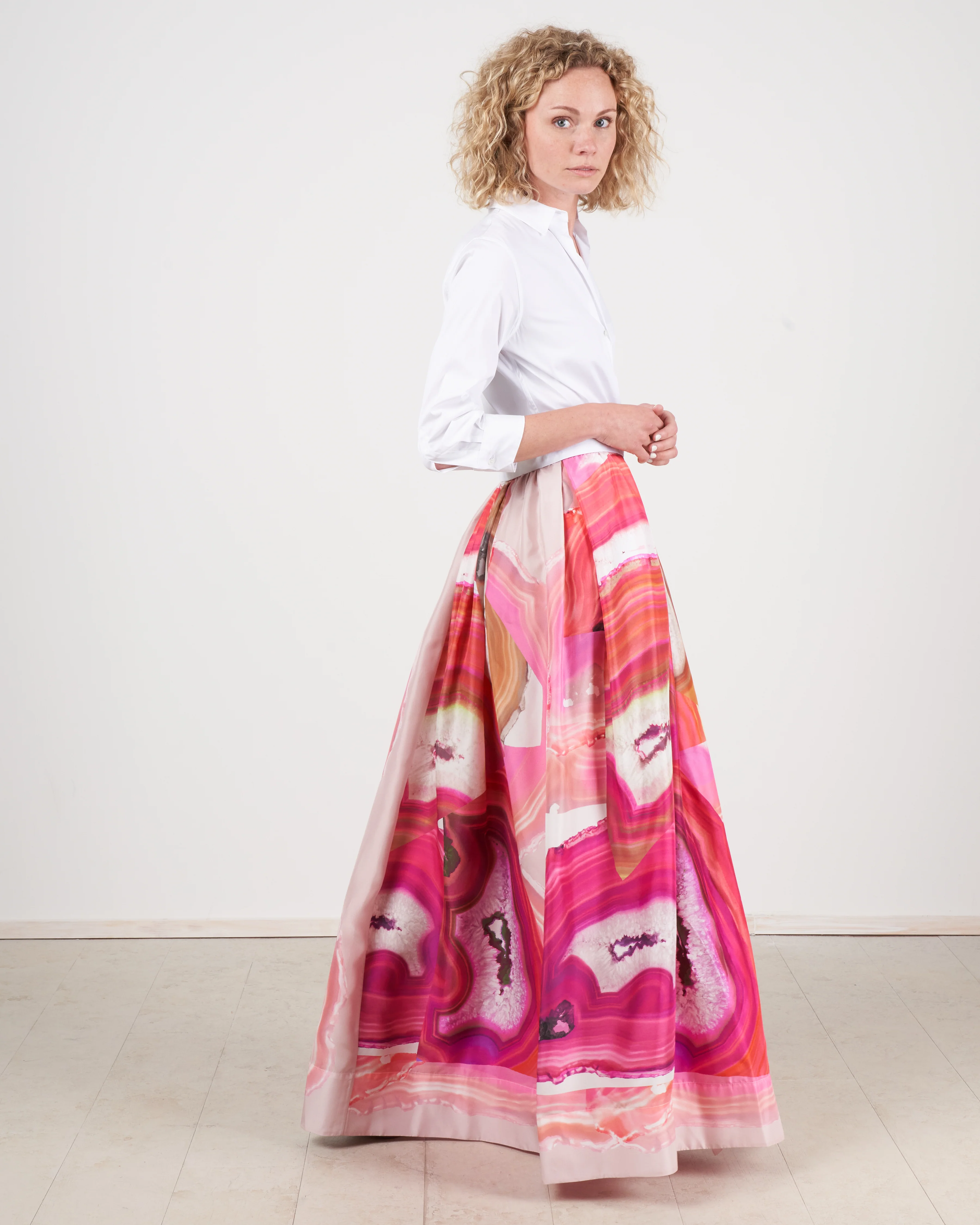 jinny long dress - pink agatha print - Image 2