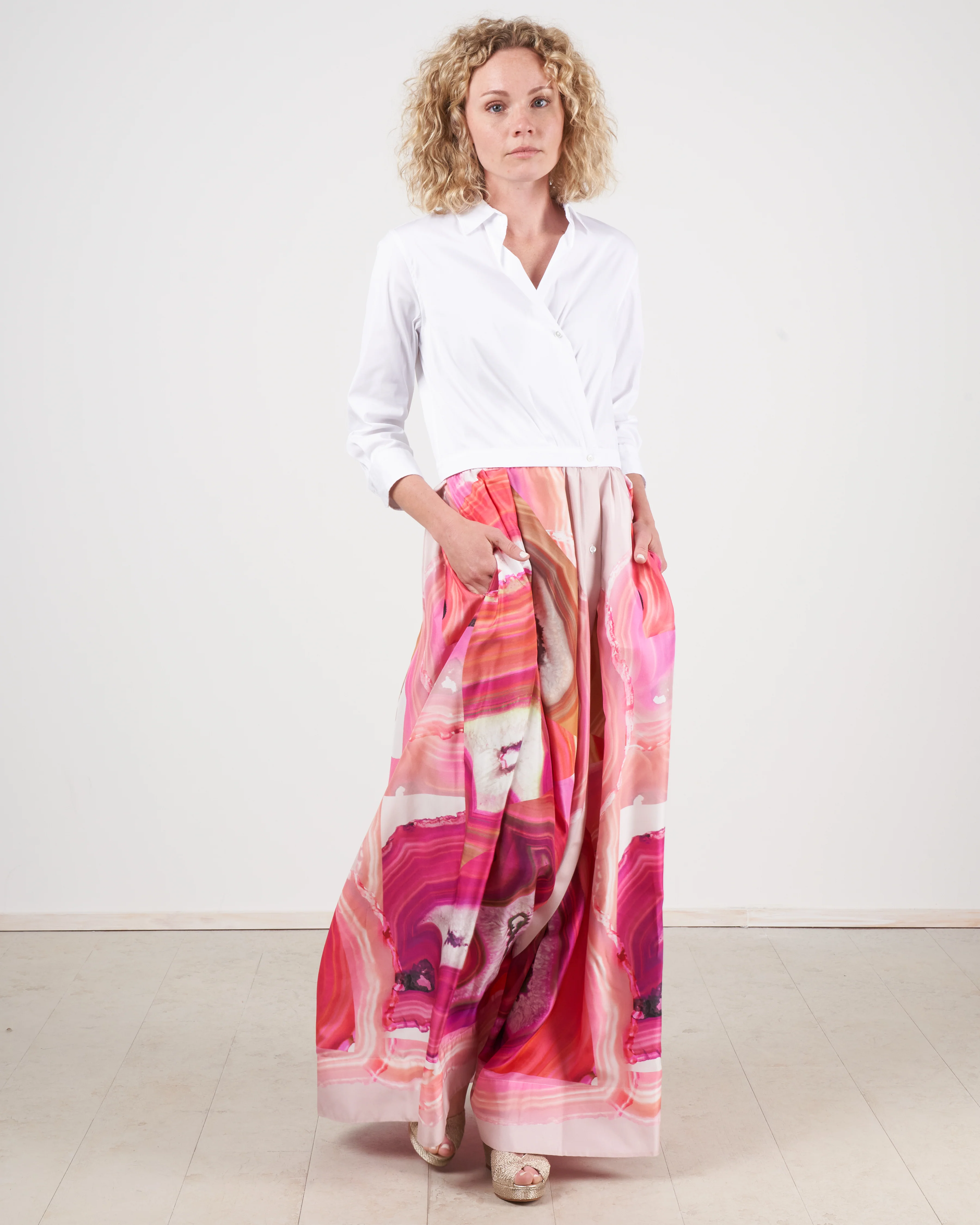 jinny long dress - pink agatha print - Image 3
