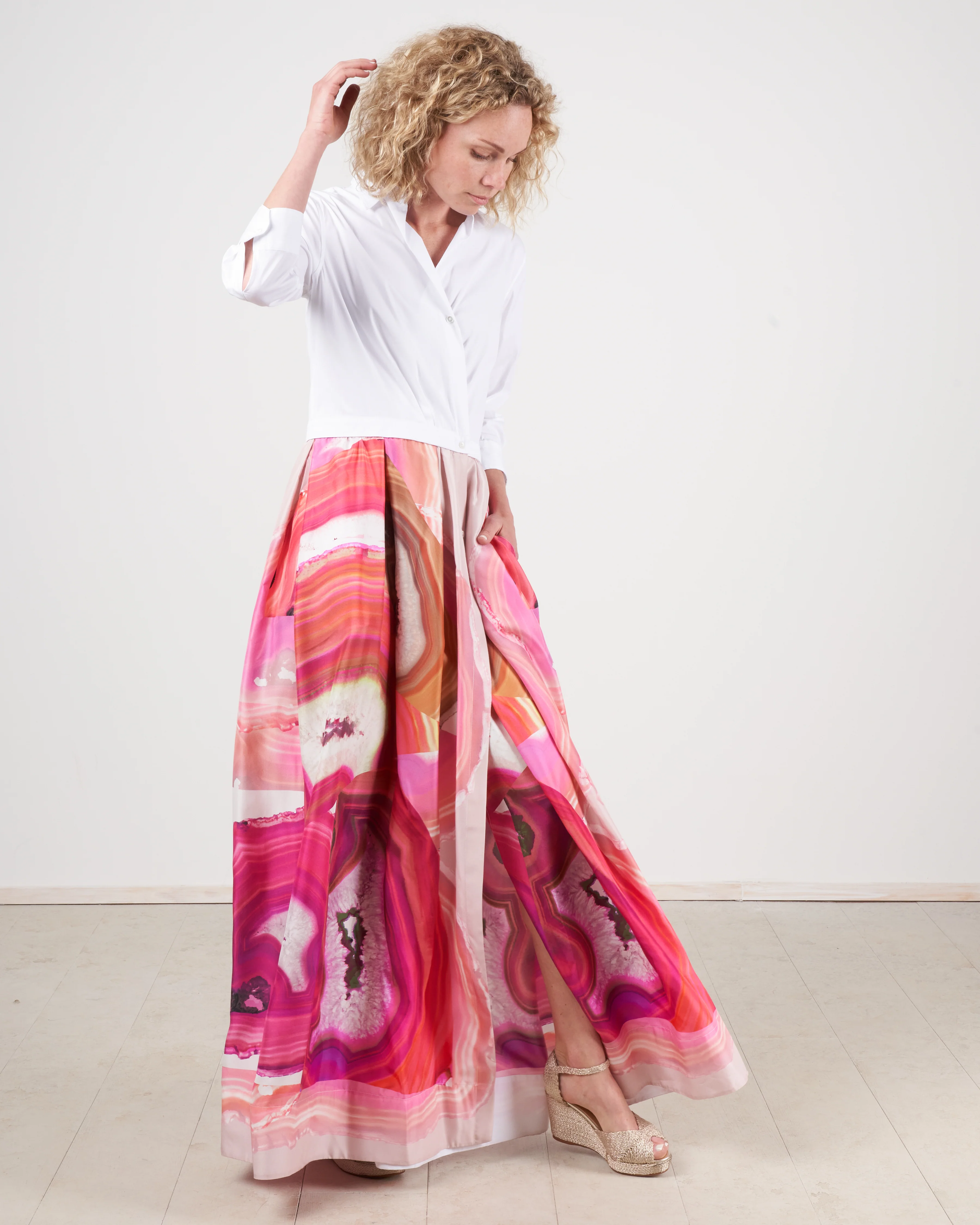 jinny long dress - pink agatha print - Image 4