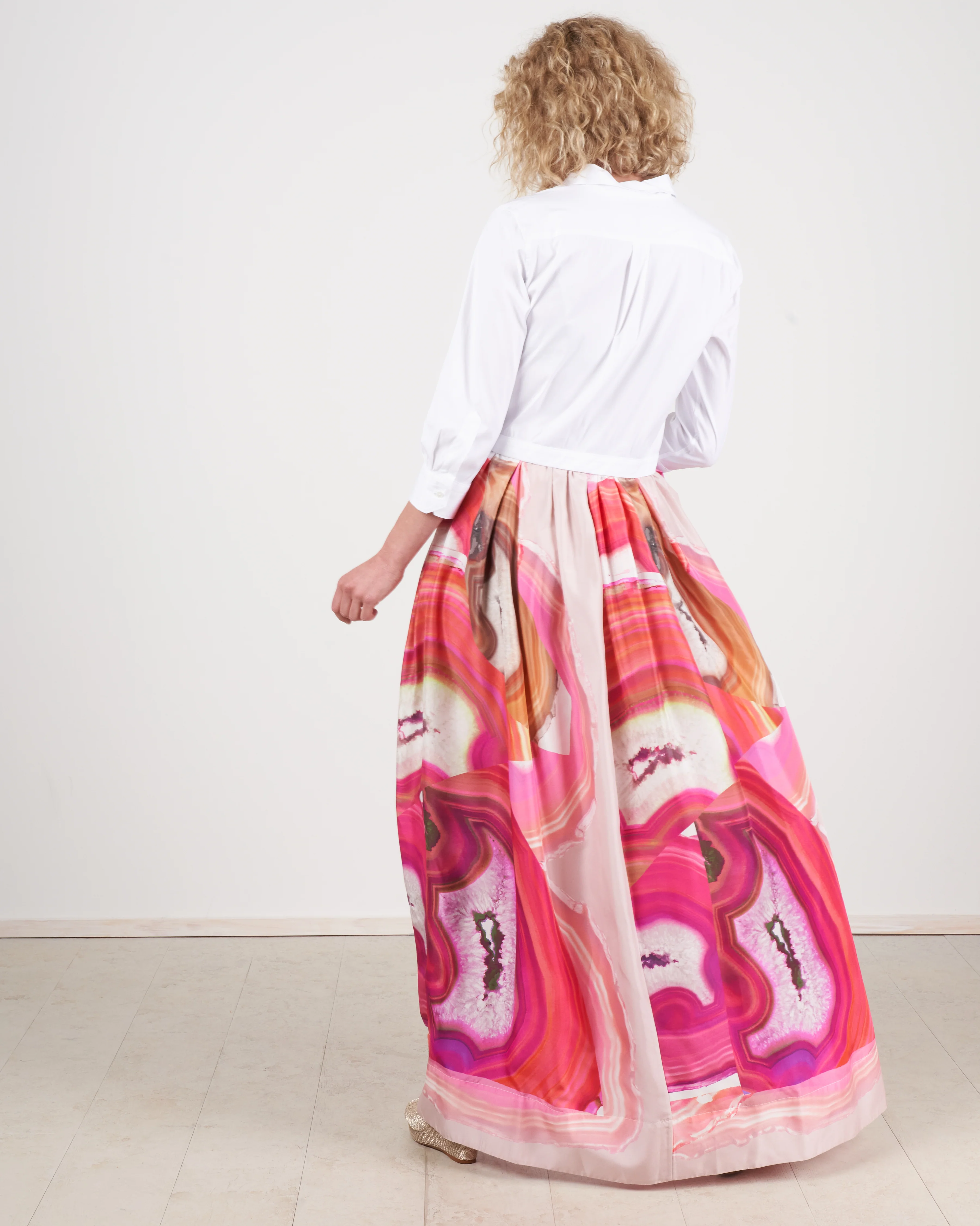 jinny long dress - pink agatha print - Image 5