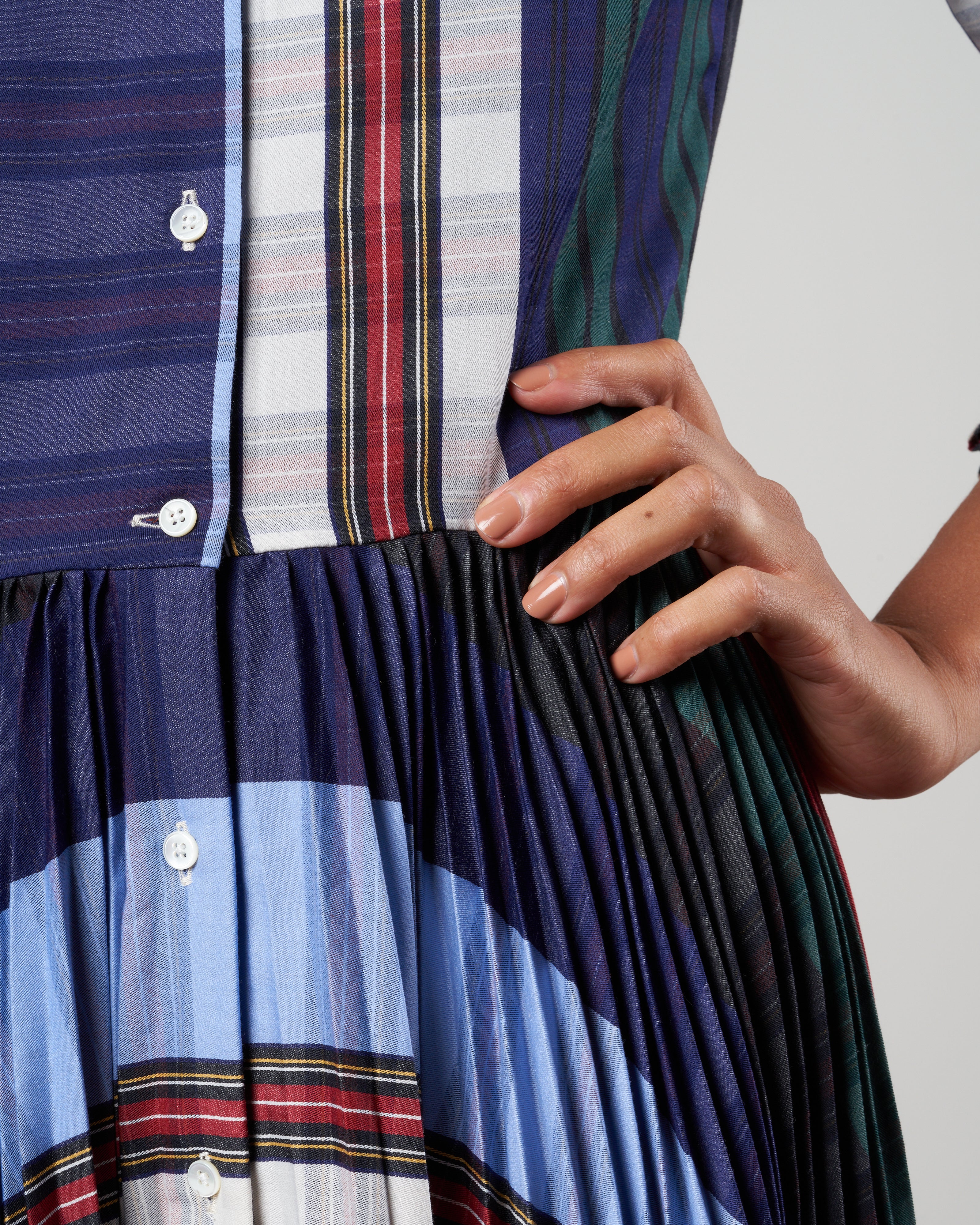horizontal plissé dress - vertical stripe - Image 5
