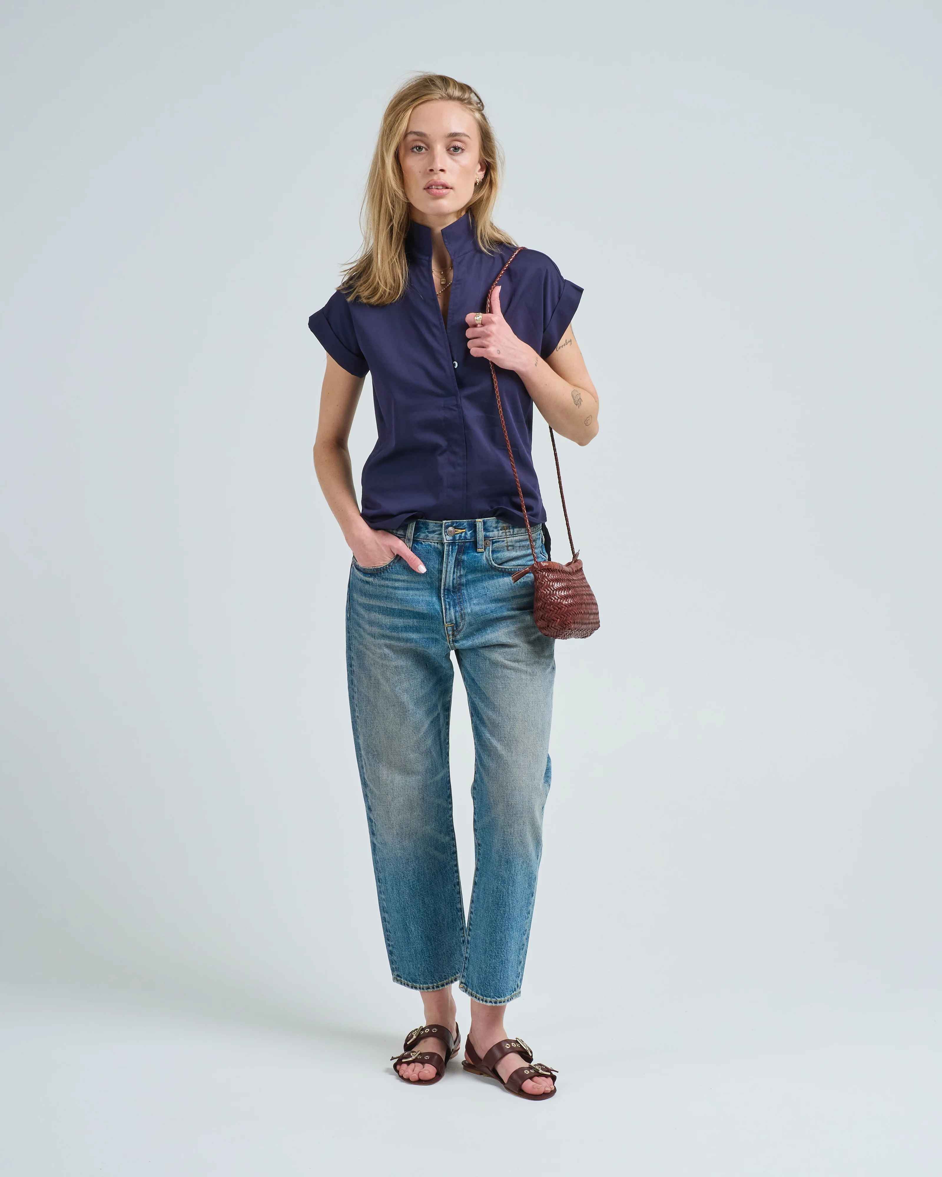 midnight in manhattan cap sleeve shirt