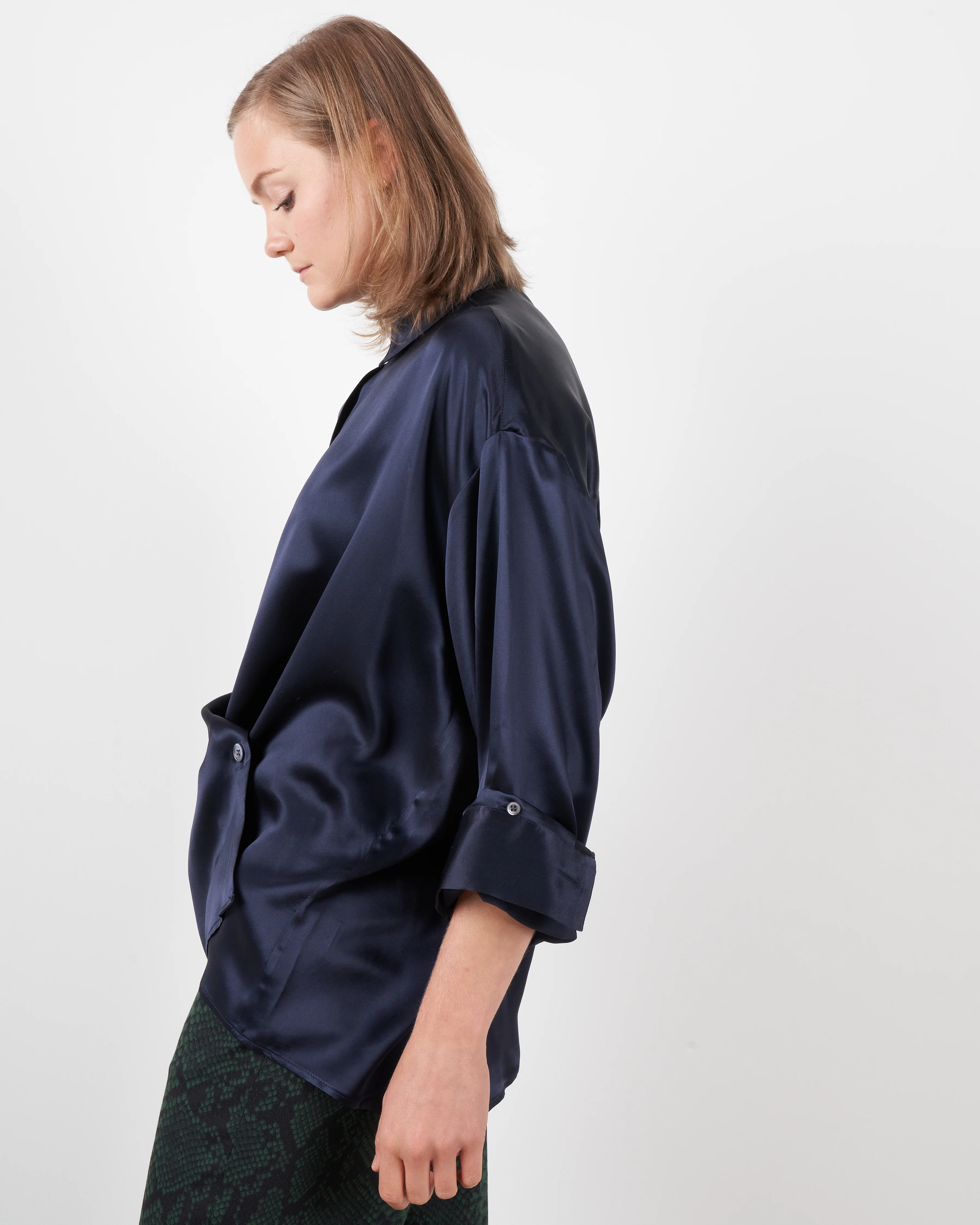 satin sheets shirt - navy - Image 2