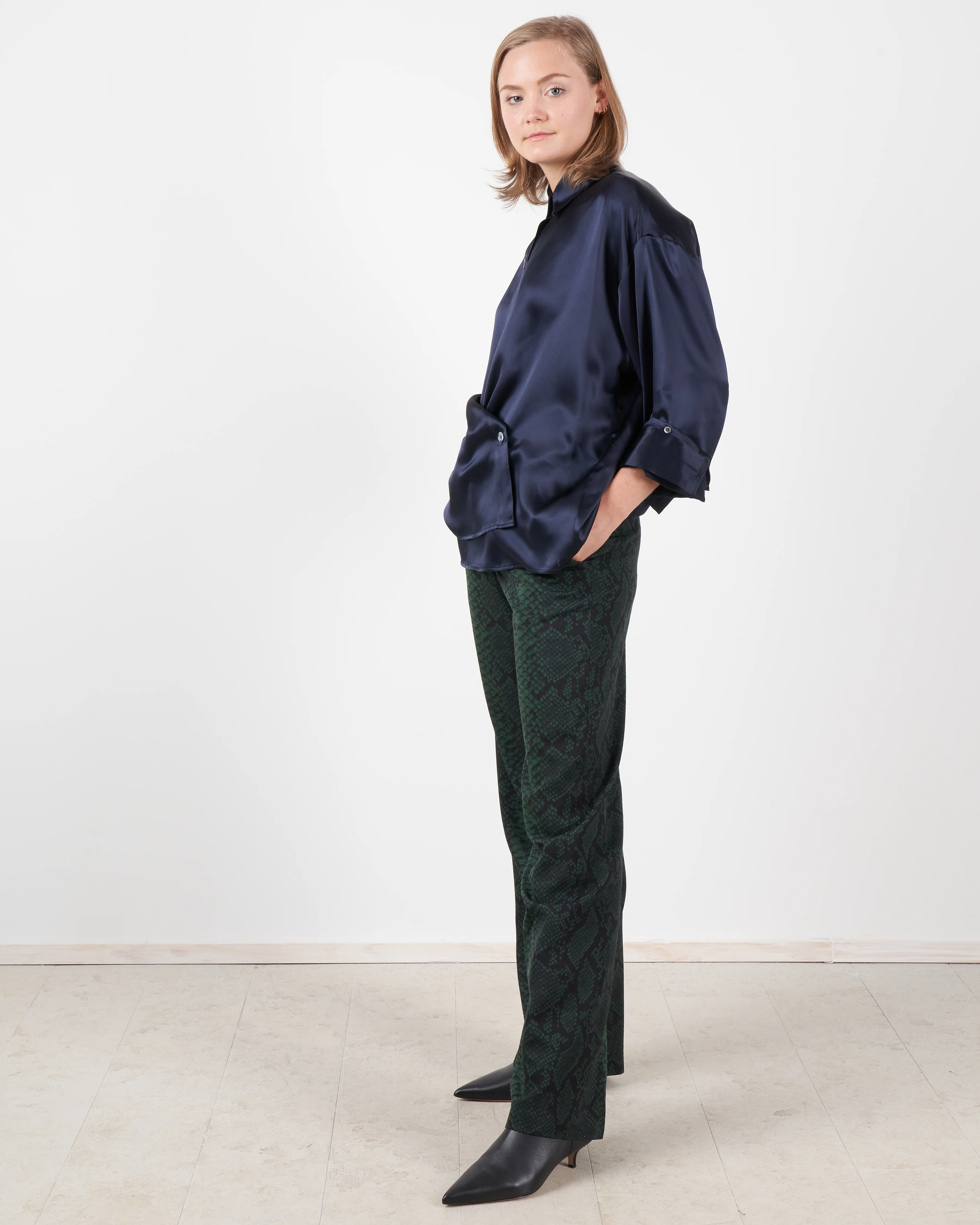 satin sheets shirt - navy - Image 4