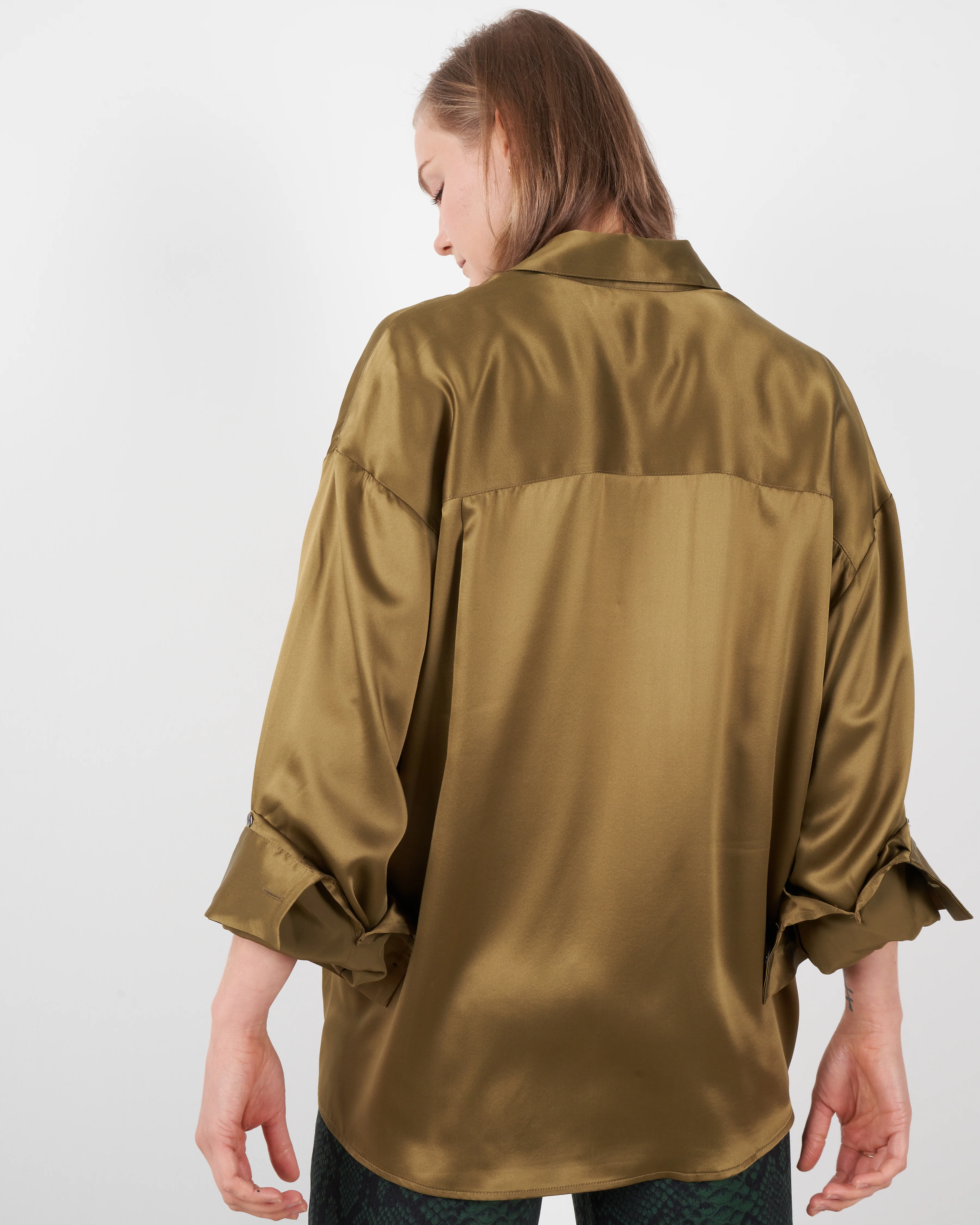 satin sheets shirt - olive - Image 3