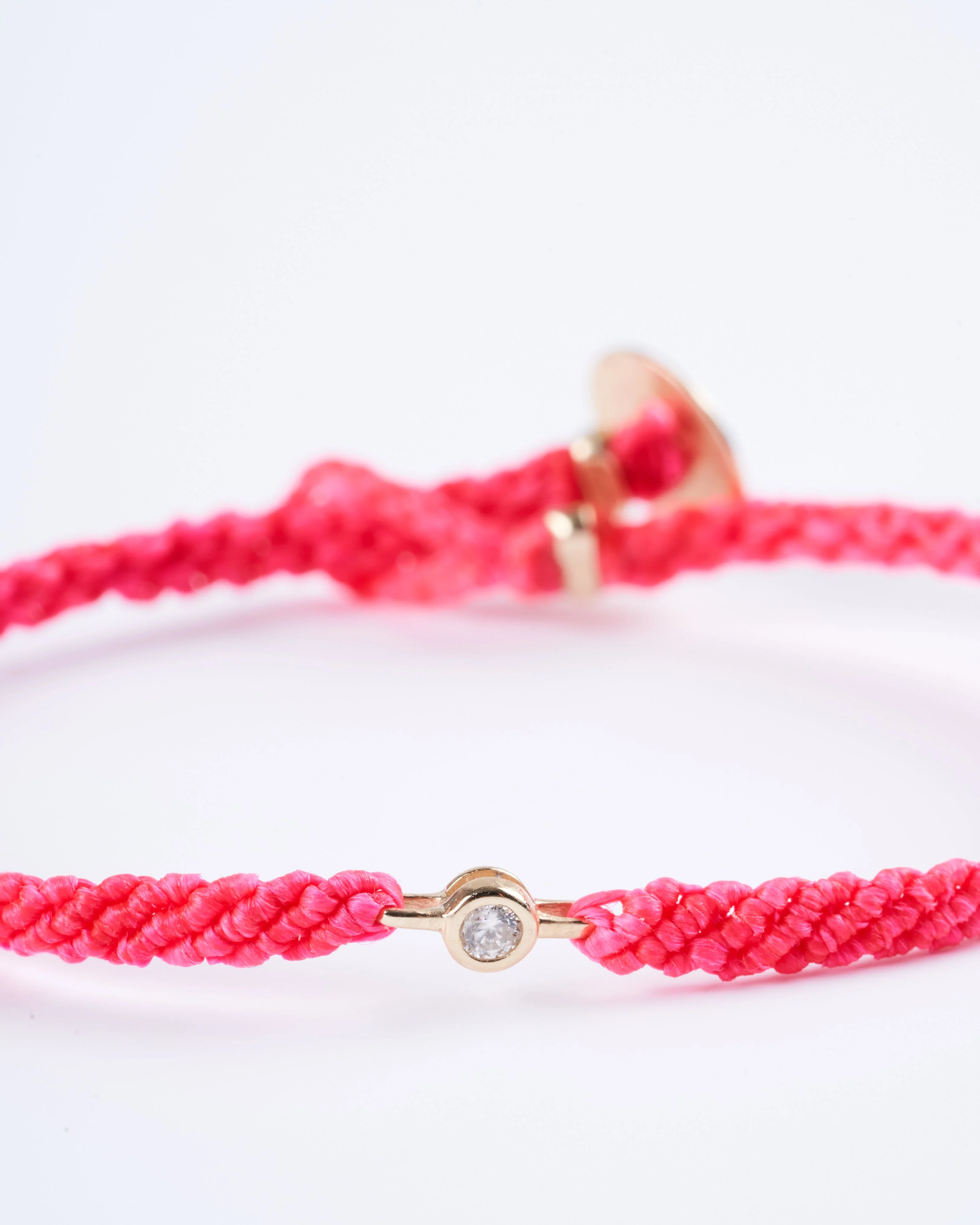 classic diamond bracelet in fuchsia - gold - Image 3