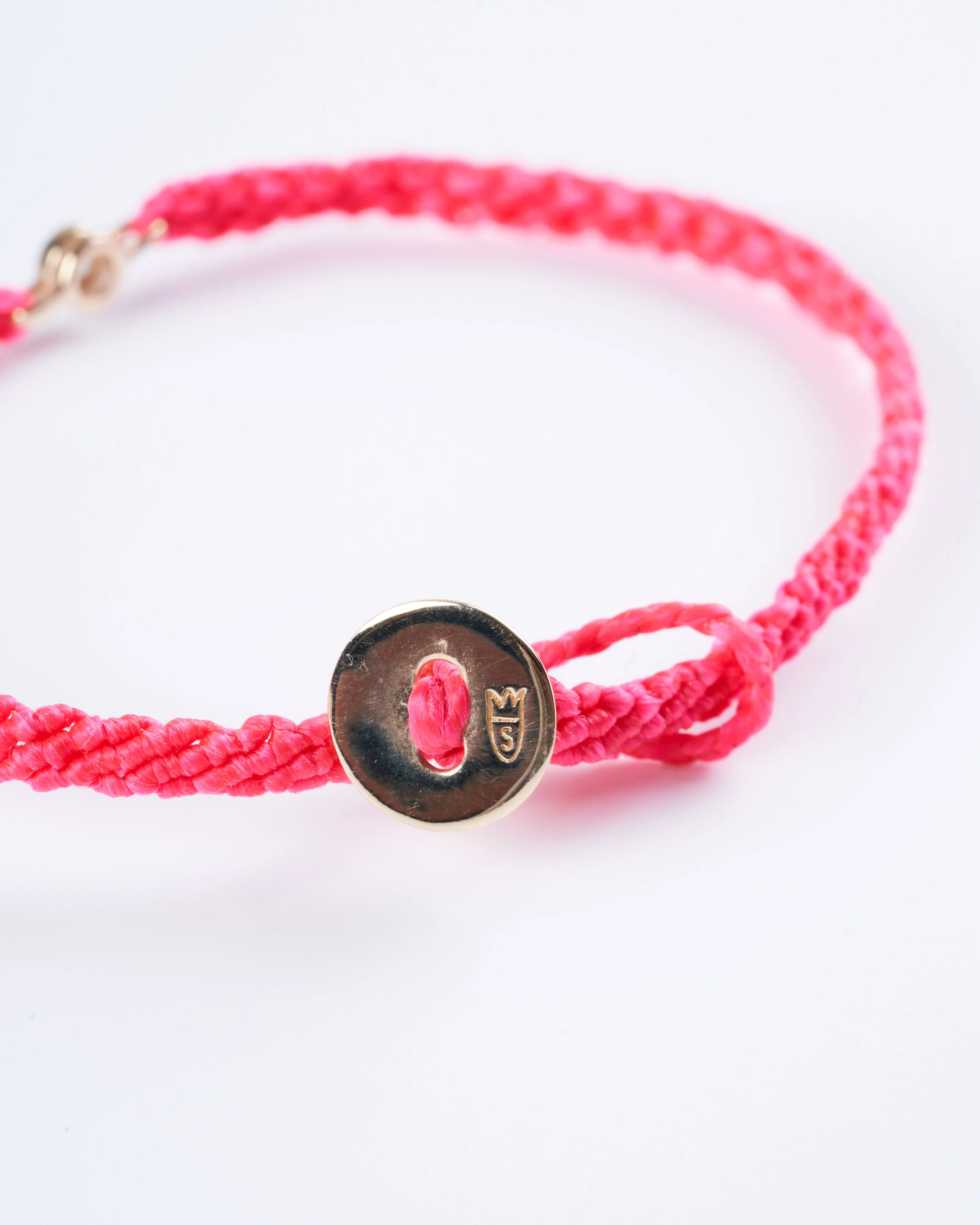 classic diamond bracelet in fuchsia - gold - Image 4