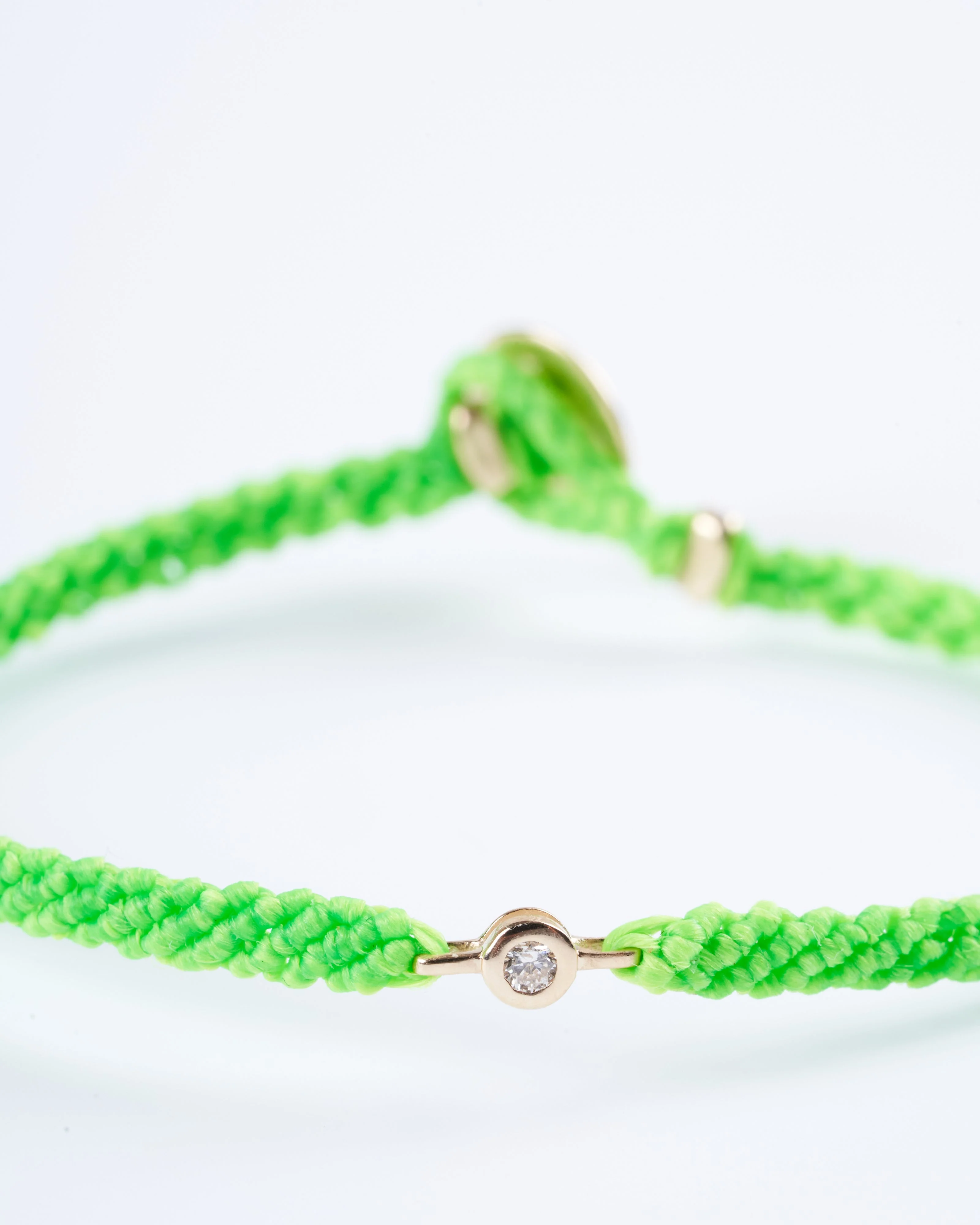 classic diamond bracelet in neon green - gold - Image 3