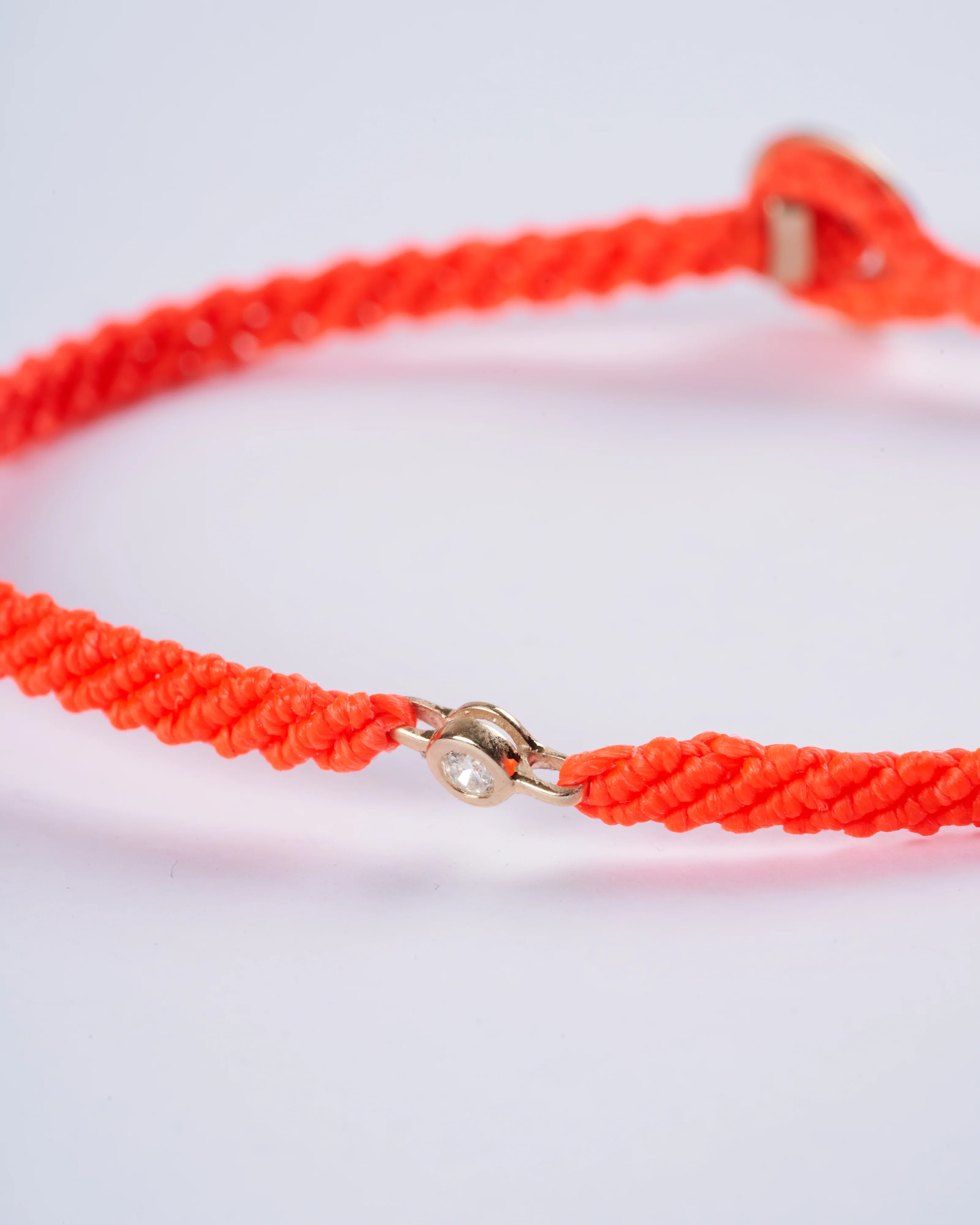 classic diamond bracelet in neon red - neon red nylon and stone - Image 2