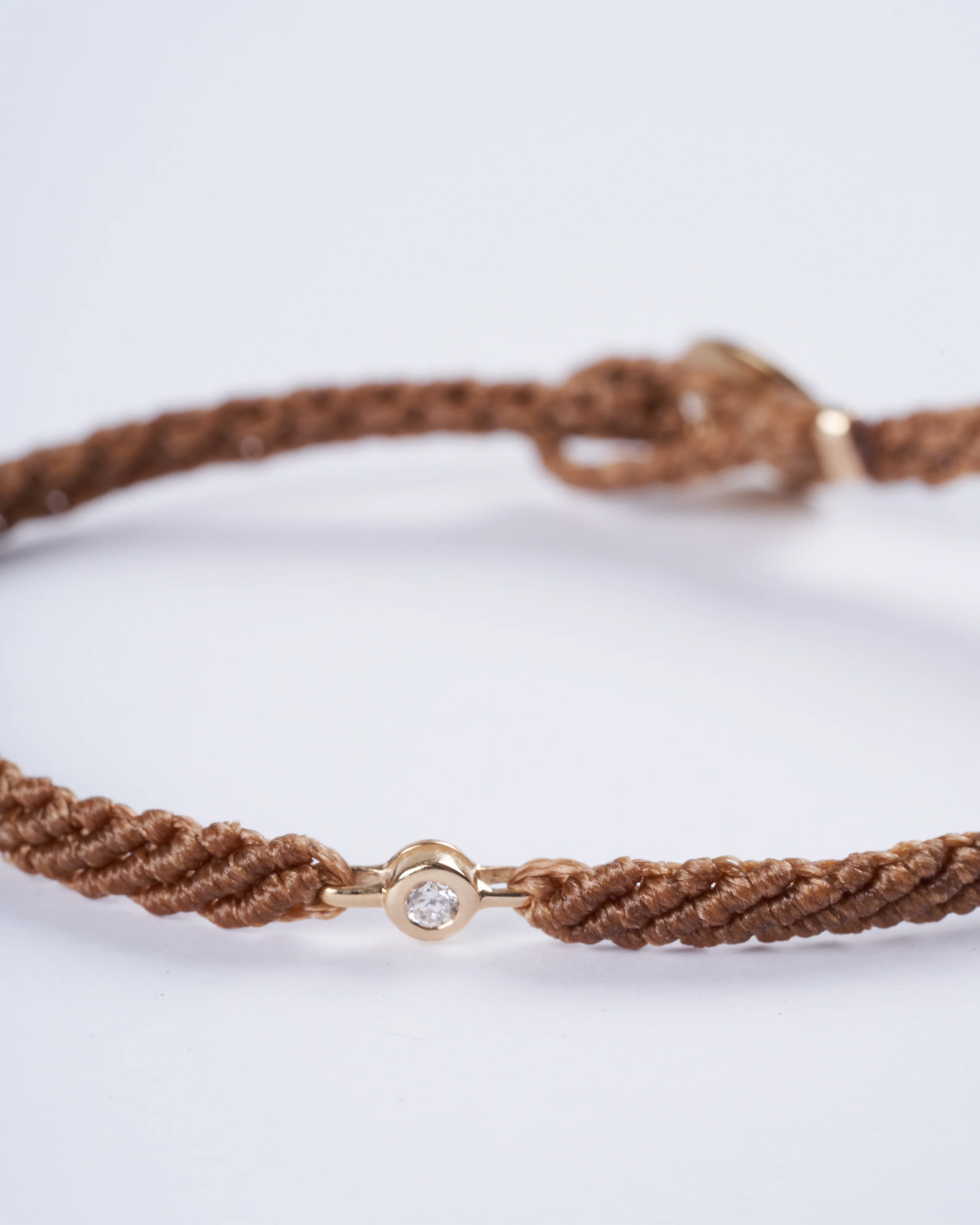 classic diamond bracelet in toffee - toffee nylon and stone - Image 2